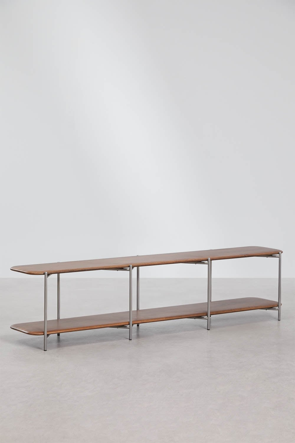 Mueble TV 180x40 cm en madera de mango y acero inoxidable Vimara, imagen de galer&iacute;a 5