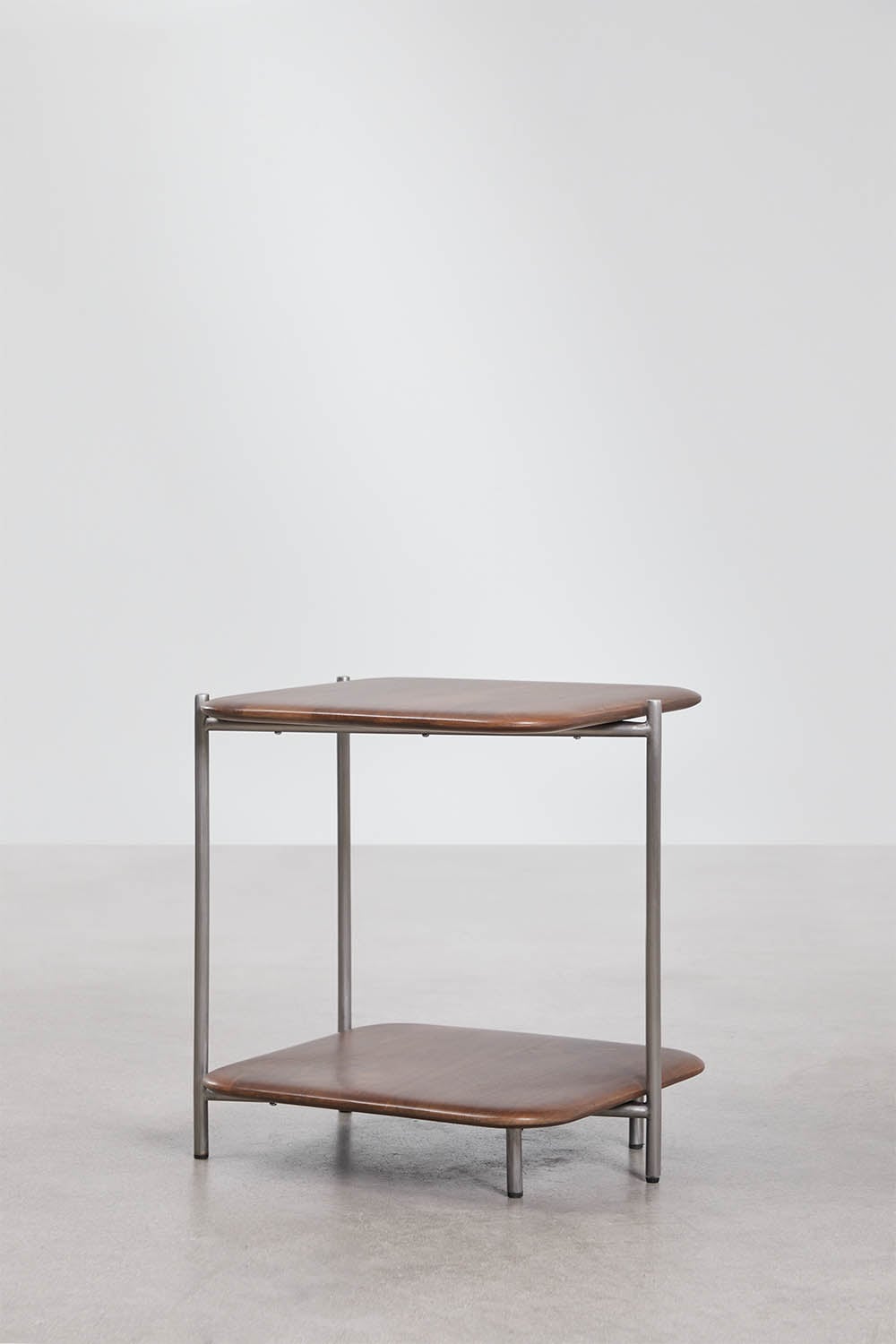 Mesa auxiliar 45x45 cm en madera de mango y acero inoxidable Vimara, imagen de galer&iacute;a 4