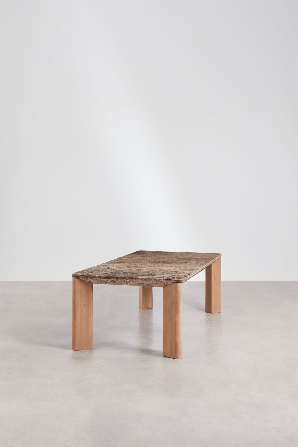 Mesa de comedor rectangular 240x110 cm en madera de mango y mármol Garsea, imagen de galer&iacute;a 2