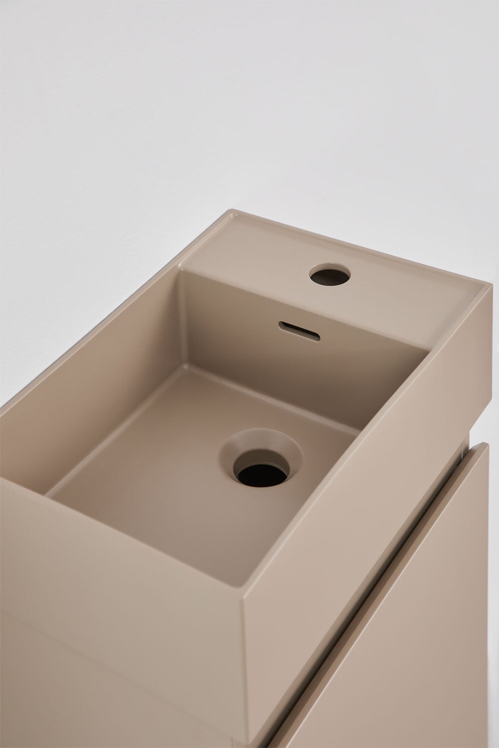 Conjunto de mueble de baño suspendido en madera con lavabo integrado Abigail, imagen de galer&iacute;a 3