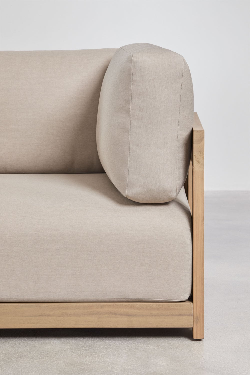 Conjunto de jardín con sofá modular rinconera de 6 piezas, sillón y mesa de centro en madera de acacia Brivori , imagen de galer&iacute;a 7