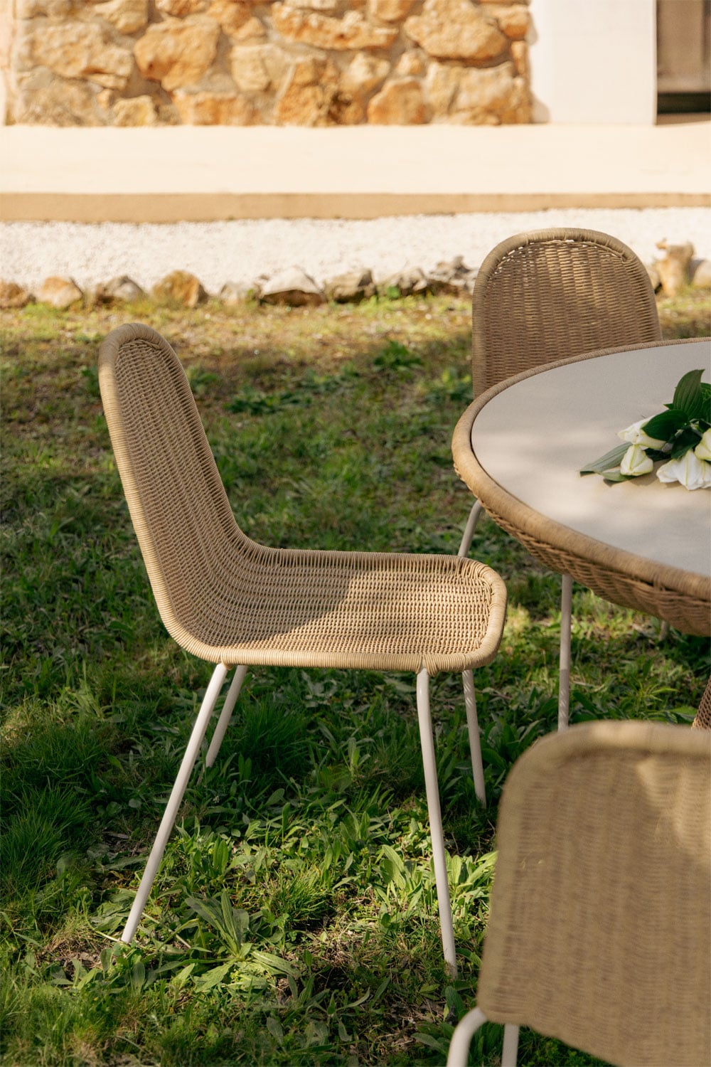 Silla de jardín apilable en ratán sintético Reiven , imagen de galer&iacute;a 1