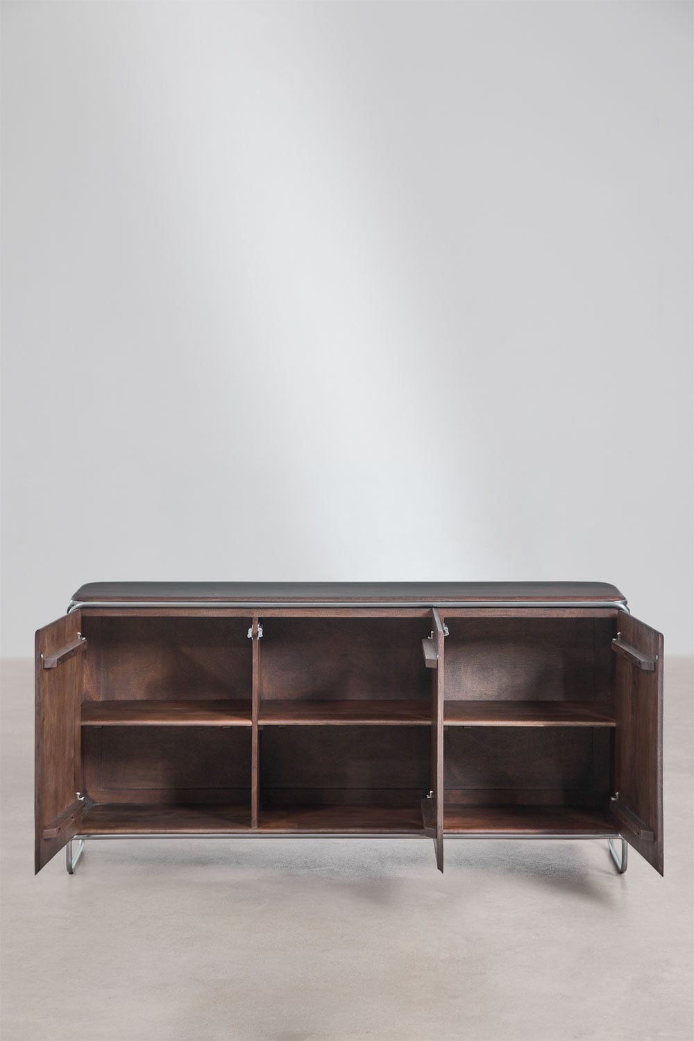 Aparador en madera de acacia y acero inoxidable Altrex, imagen de galer&iacute;a 3