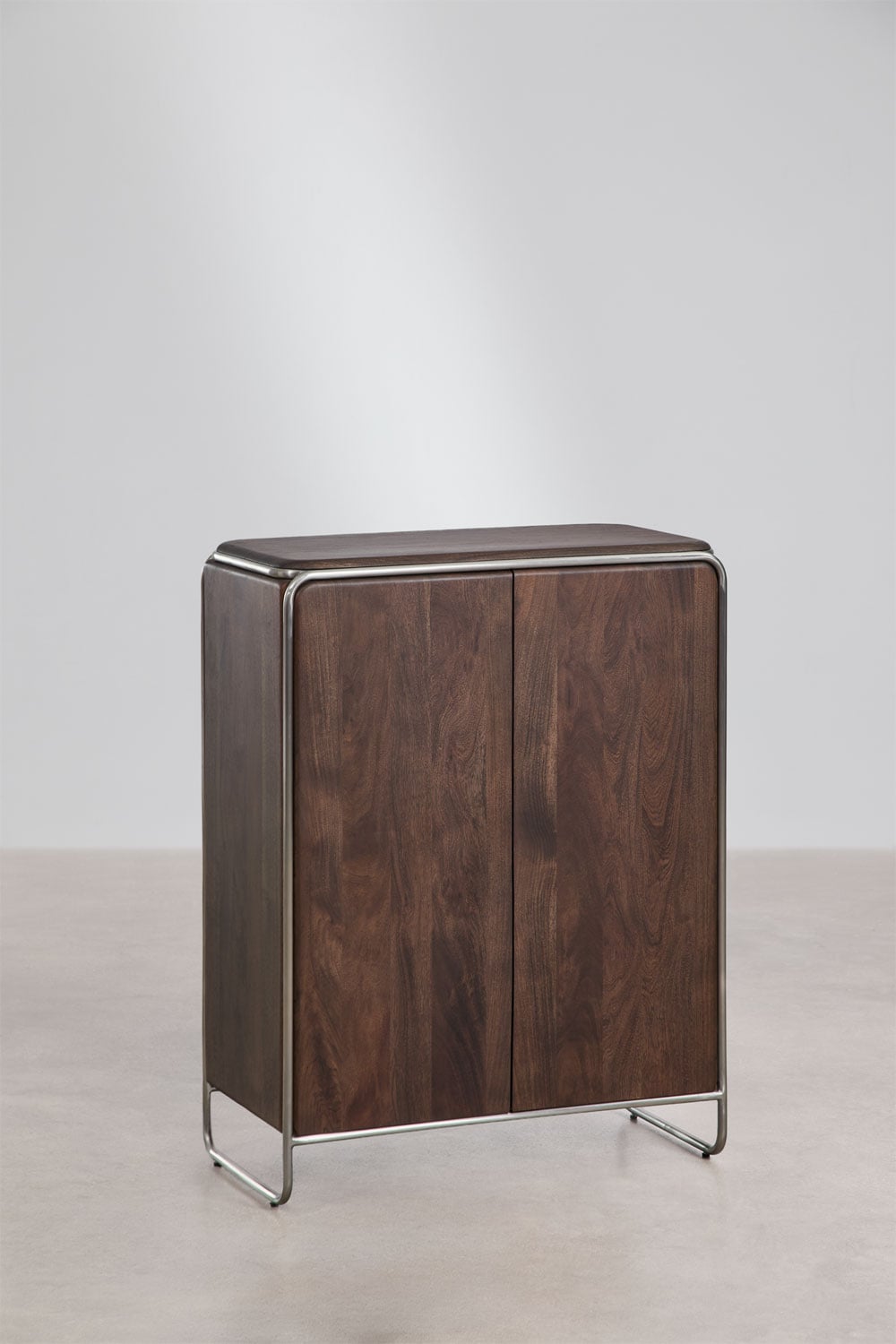 Aparador rectangular 80x40 cm en madera de acacia y acero inoxidable Altrex, imagen de galer&iacute;a 1