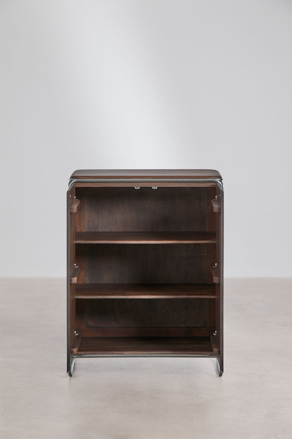 Aparador rectangular 80x40 cm en madera de acacia y acero inoxidable Altrex, imagen de galer&iacute;a 3