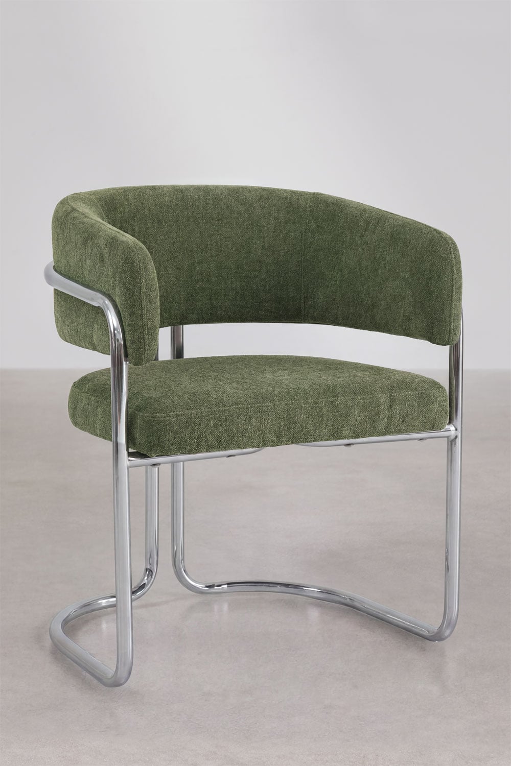 Silla de comedor con reposabrazos tapizada y en hierro Zantria , imagen de galer&iacute;a 1