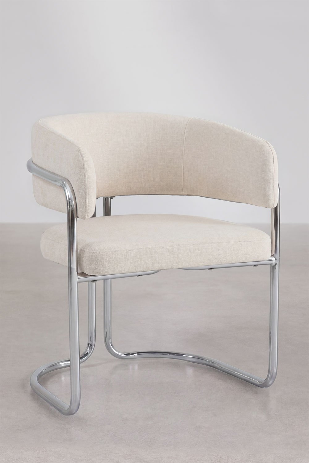 Pack de 4 sillas de comedor con reposabrazos tapizadas y en hierro Zantria, imagen de galer&iacute;a 1