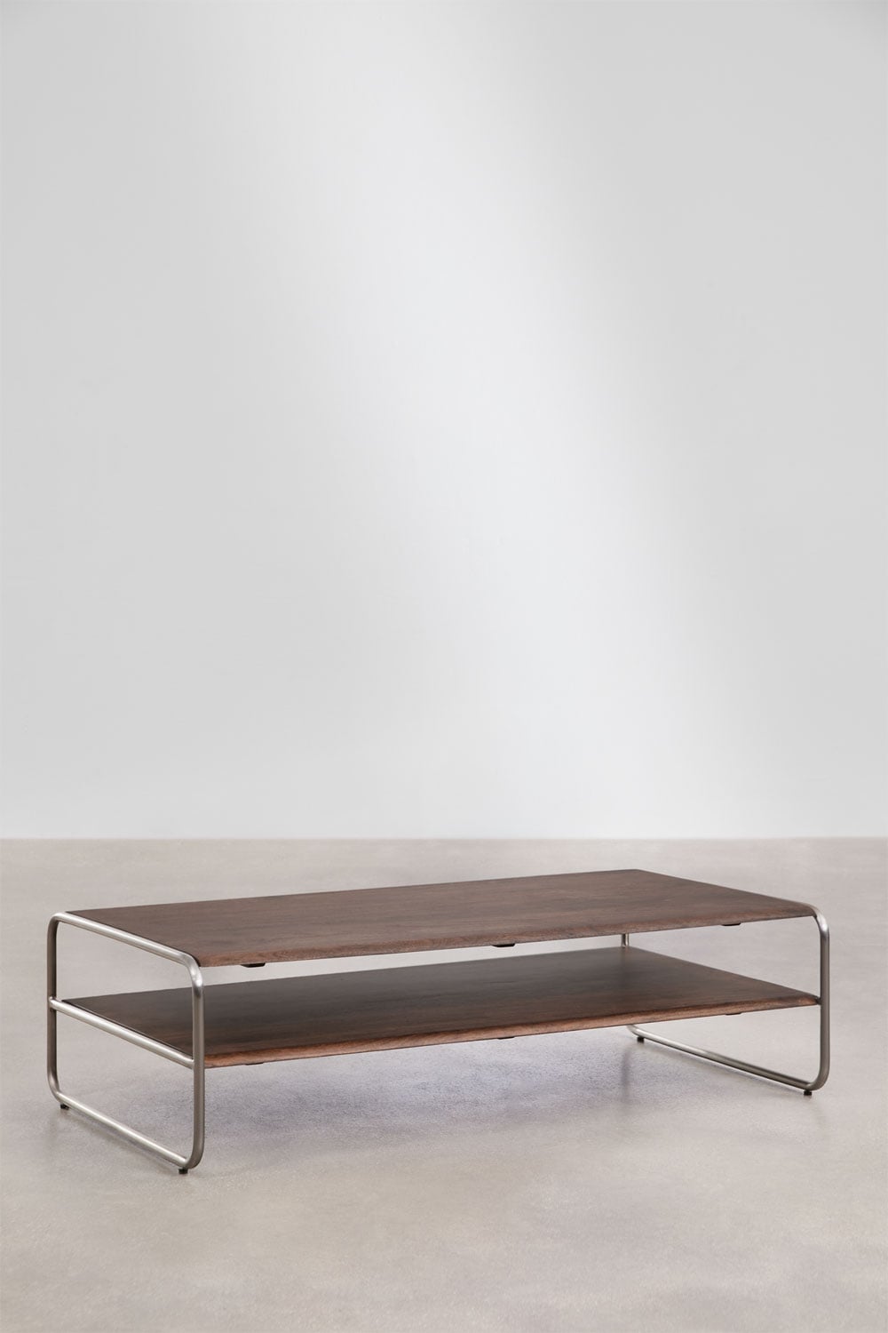 Mesa de centro en madera de acacia y acero inoxidable Altrex, imagen de galer&iacute;a 1