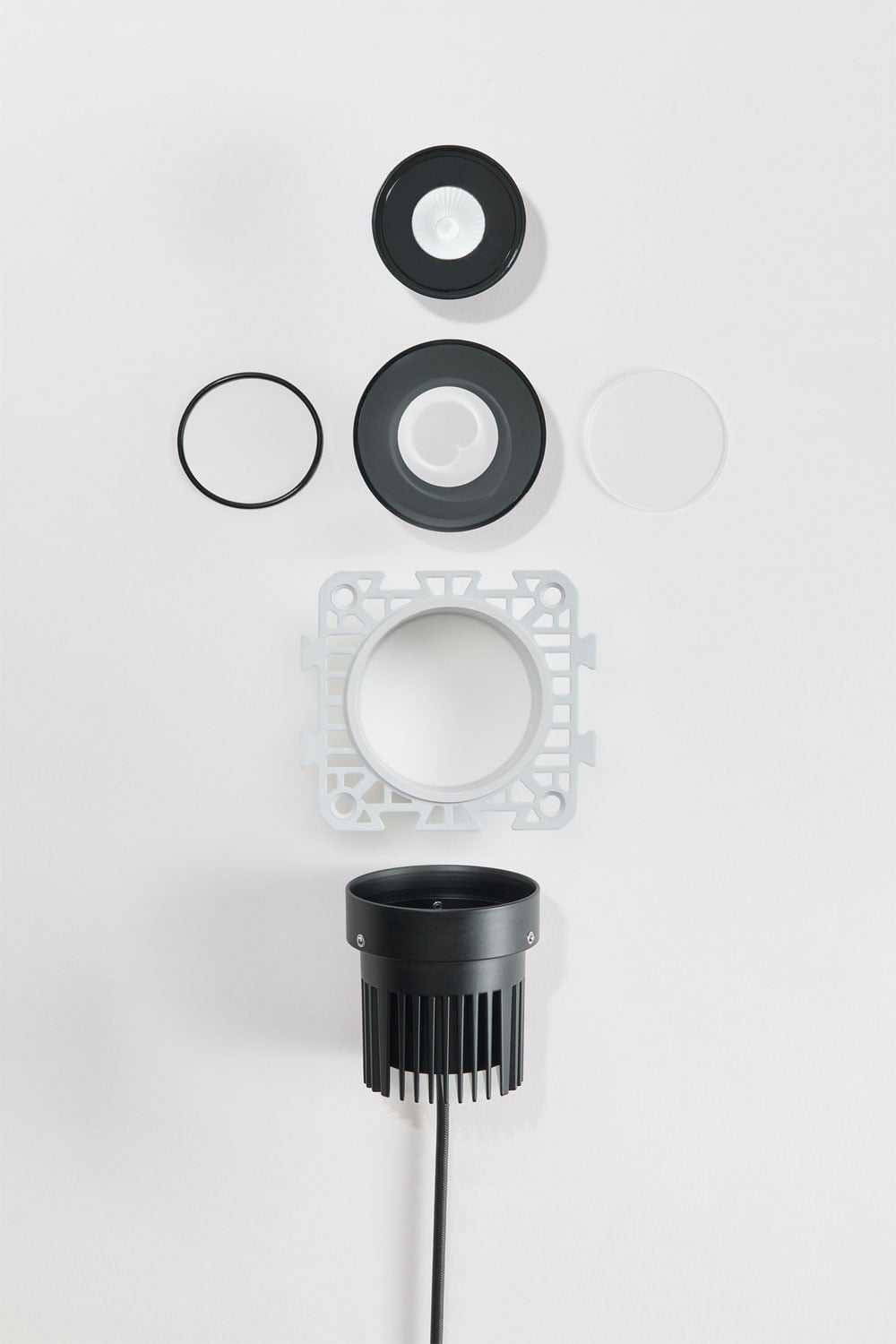 Pack de 2 downlights LED empotrable sin marco trimless redondos para exterior en aluminio Luisiana, imagen de galeria 8