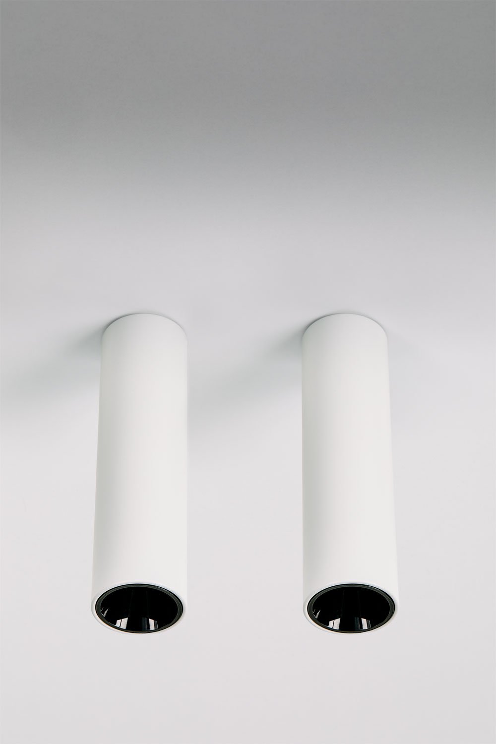 Pack de 2 apliques de techo LED de superficie redondos Ø4 cm en aluminio Luisiana, imagen de galeria 1
