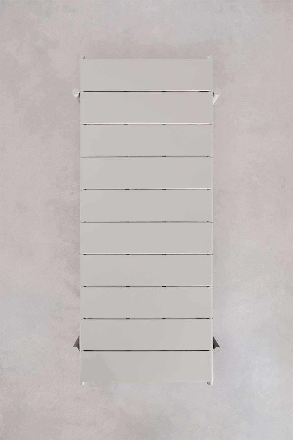 Set de mesa rectangular 235x105 cm en acero Tossa y 8 sillas de jardín apilable en acero y ratán sintético Veyra, imagen de galer&iacute;a 6