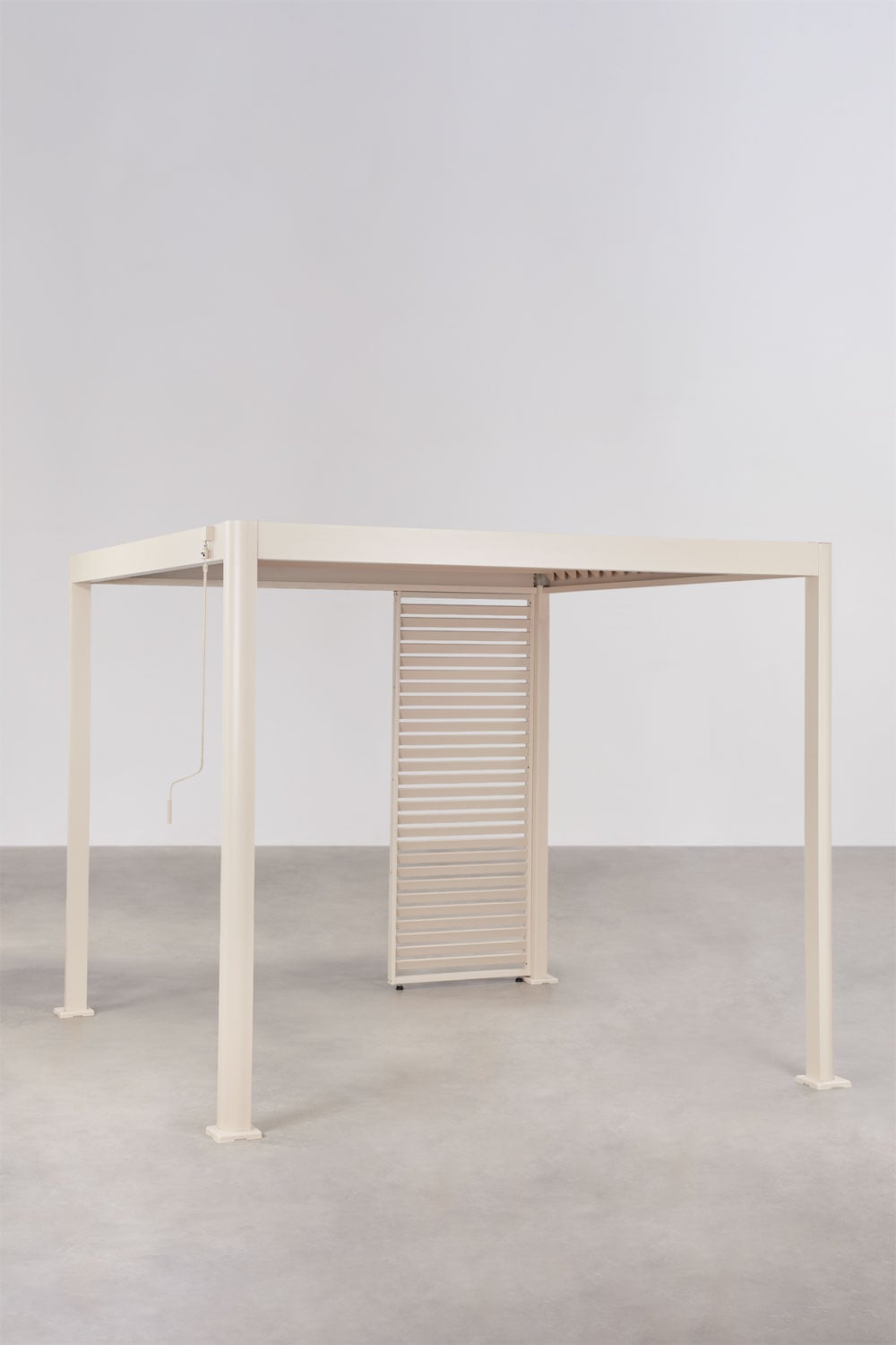 Pérgola bioclimática de aluminio con lamas y panel Druvia, imagen de galer&iacute;a 1