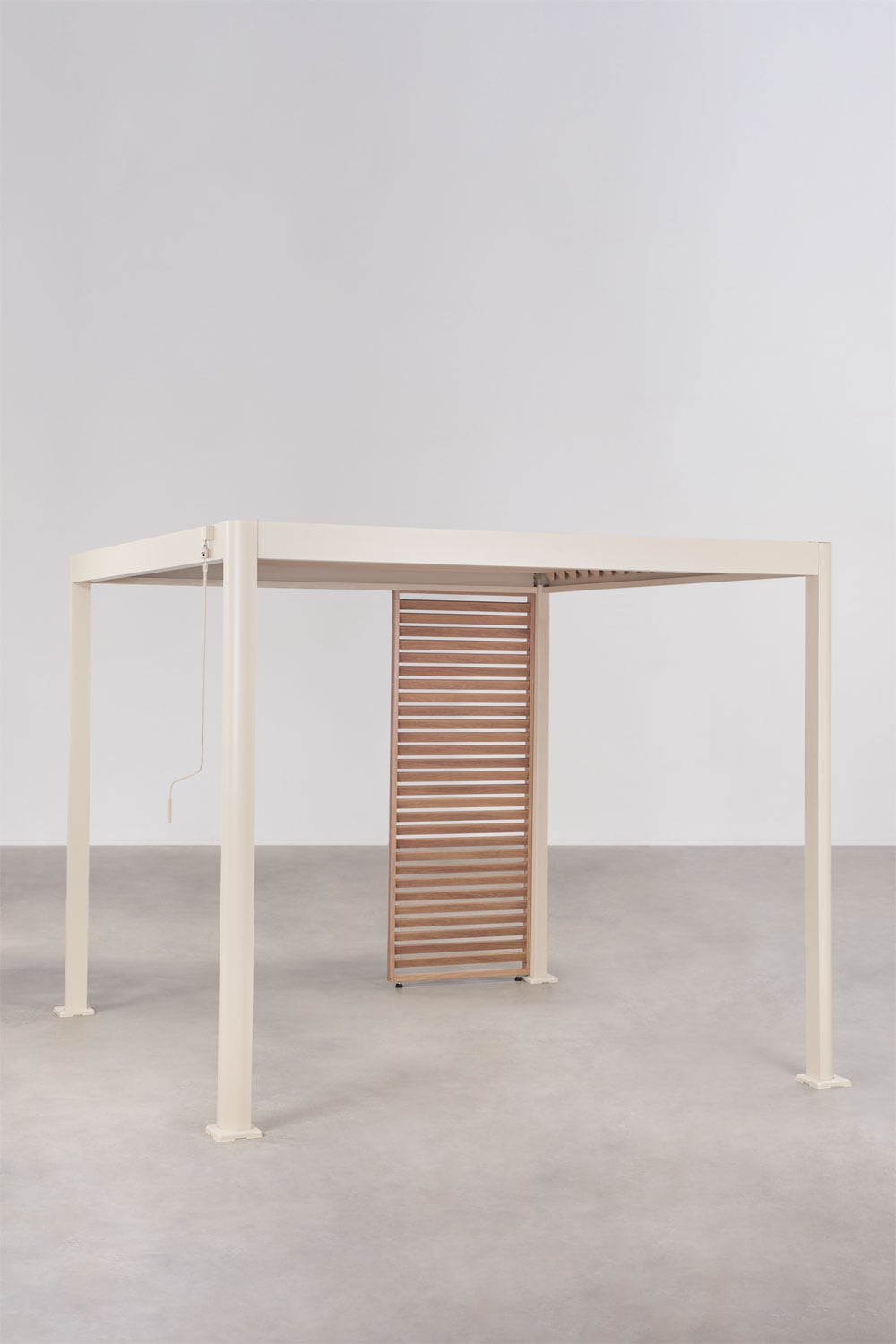Pérgola bioclimática de aluminio con lamas y panel Druvia, imagen de galer&iacute;a 1