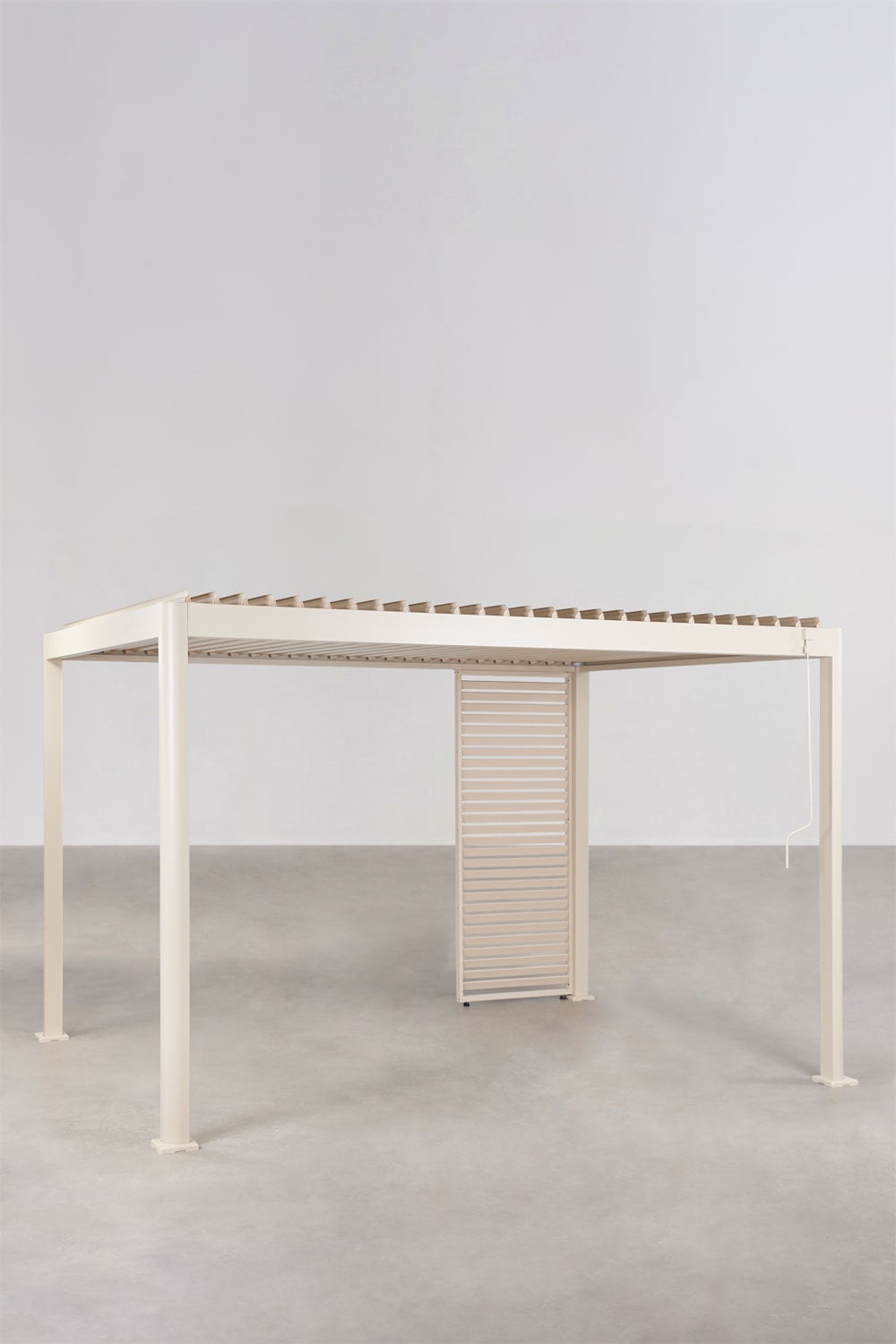 Pérgola bioclimática de aluminio con lamas y panel Druvia, imagen de galer&iacute;a 1