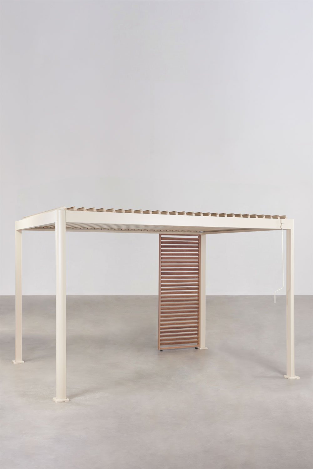 Pérgola bioclimática de aluminio con lamas y panel Druvia, imagen de galer&iacute;a 1