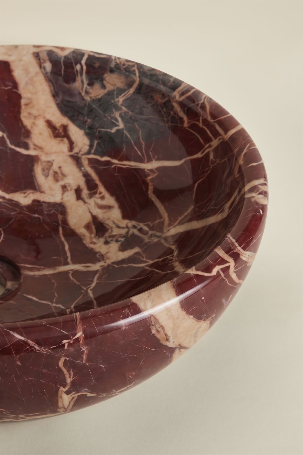 Lavabo redondo Ø40 cm en piedra natural Eskel, imagen de galer&iacute;a 3
