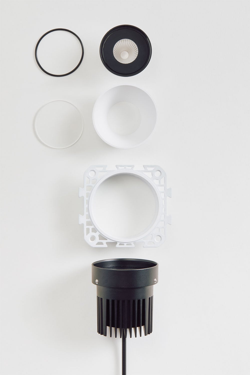 Pack de 3 downlights LED empotrables sin marcos trimless redondos Ø6,8 cm para exterior en aluminio Luisiana, imagen de galeria 8