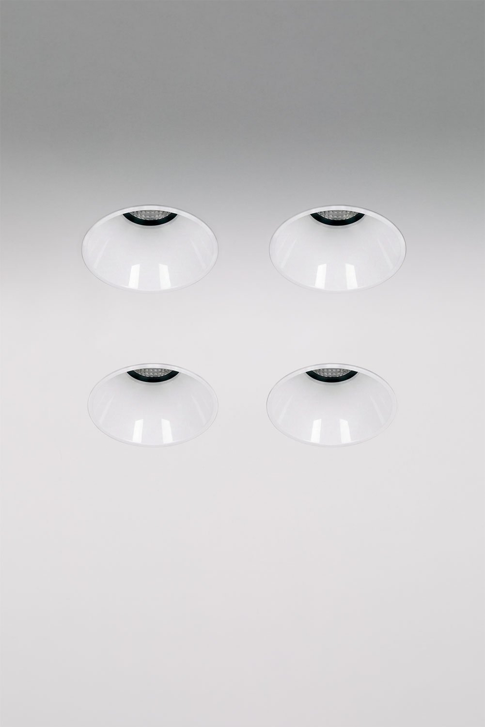 Pack de 4 downlights LED empotrables sin marcos trimless redondos Ø5,3 cm para exterior en aluminio Luisiana, imagen de galeria 1