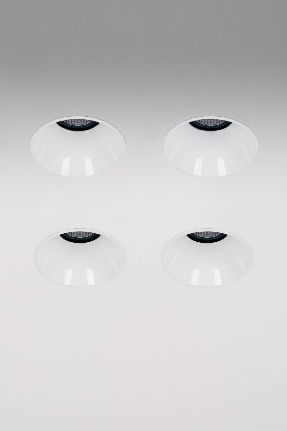 Pack de 4 downlights LED empotrables sin marcos trimless redondos Ø6,8 cm para exterior en aluminio Luisiana, imagen de galeria 1