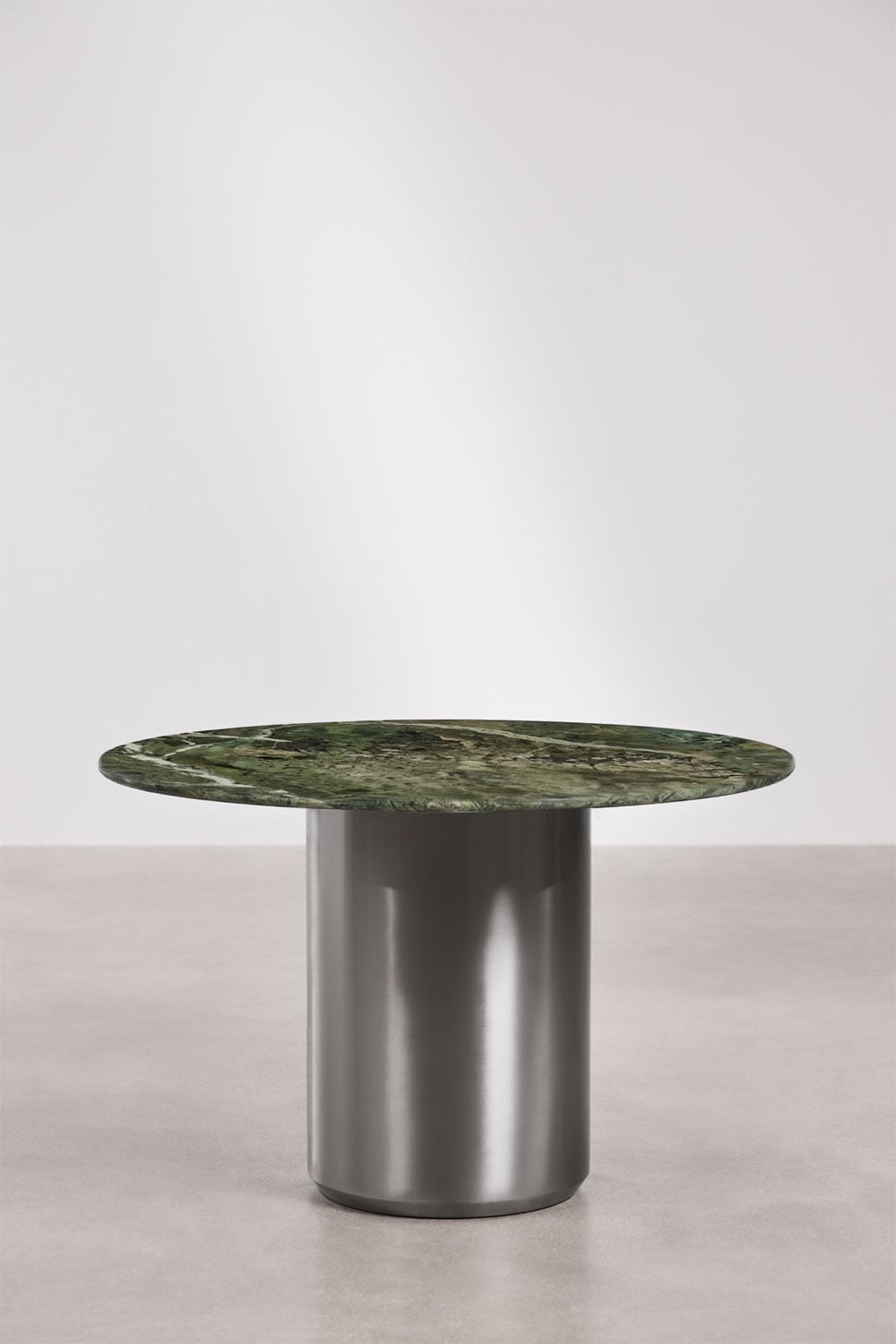 Mesa de comedor redonda Ø120 cm en acero inoxidable Luceida  , imagen de galer&iacute;a 1