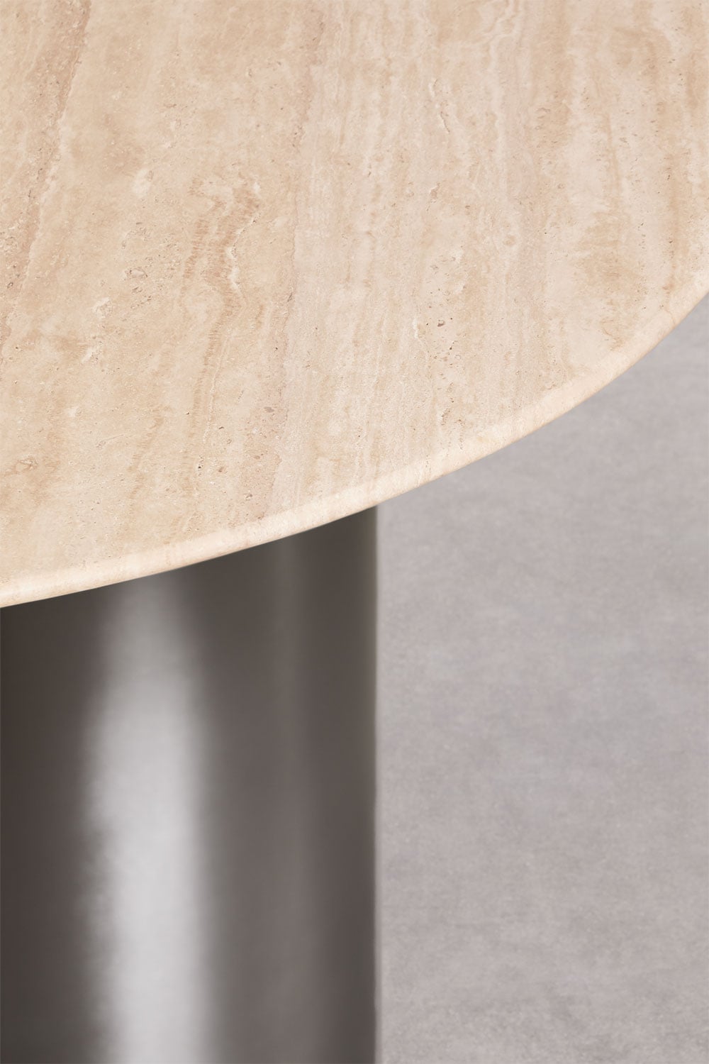 Mesa de comedor redonda Ø120 cm en acero inoxidable Luceida  , imagen de galer&iacute;a 2