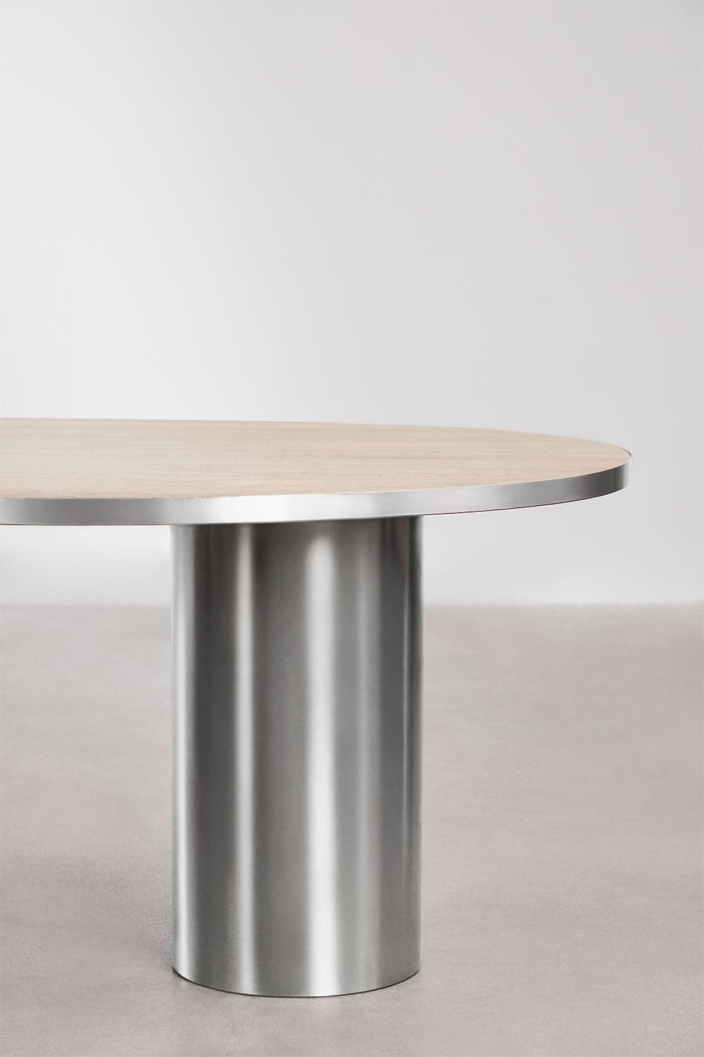 Mesa de comedor ovalada 220x110 cm en piedra natural y acero inoxidable Fertrix, imagen de galer&iacute;a 5