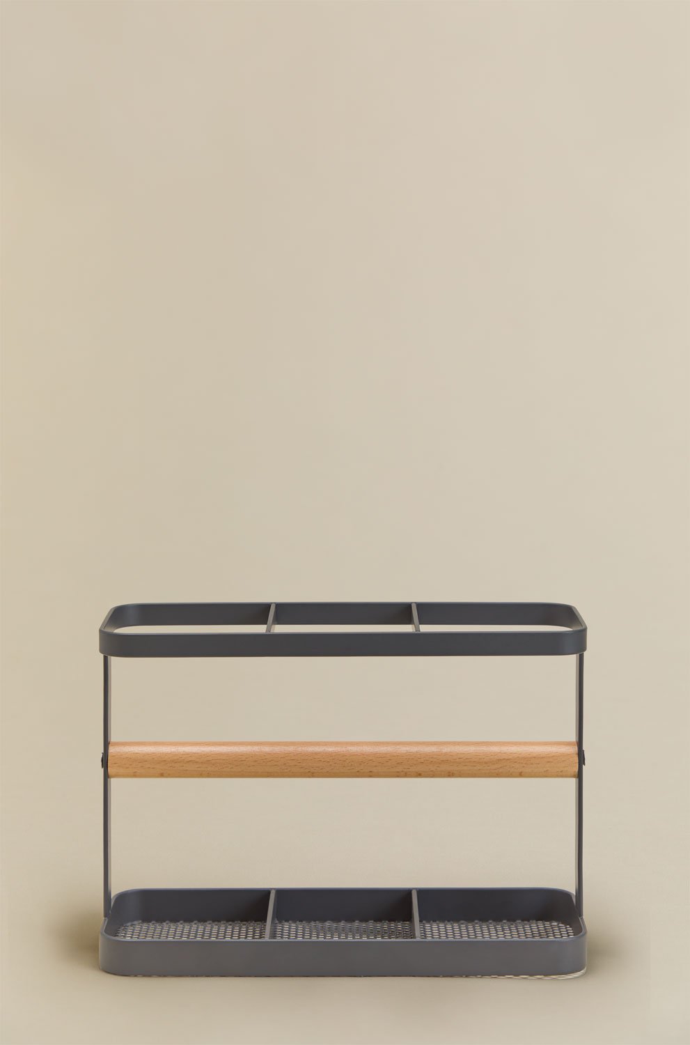 Organizador de utensilios de cocina en hierro y madera de caucho Celine, imagen de galer&iacute;a 5