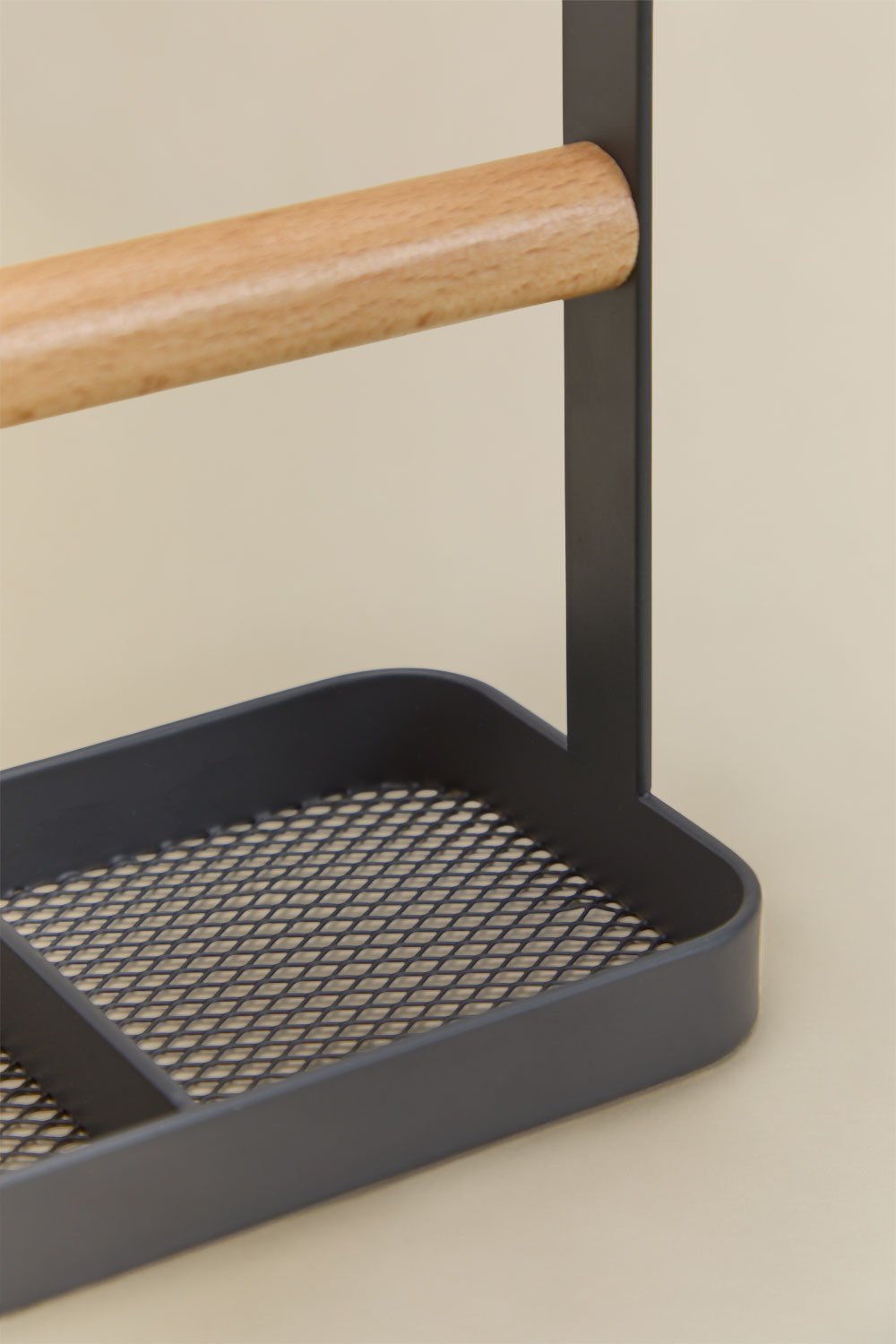 Organizador de utensilios de cocina en hierro y madera de caucho Celine, imagen de galer&iacute;a 7