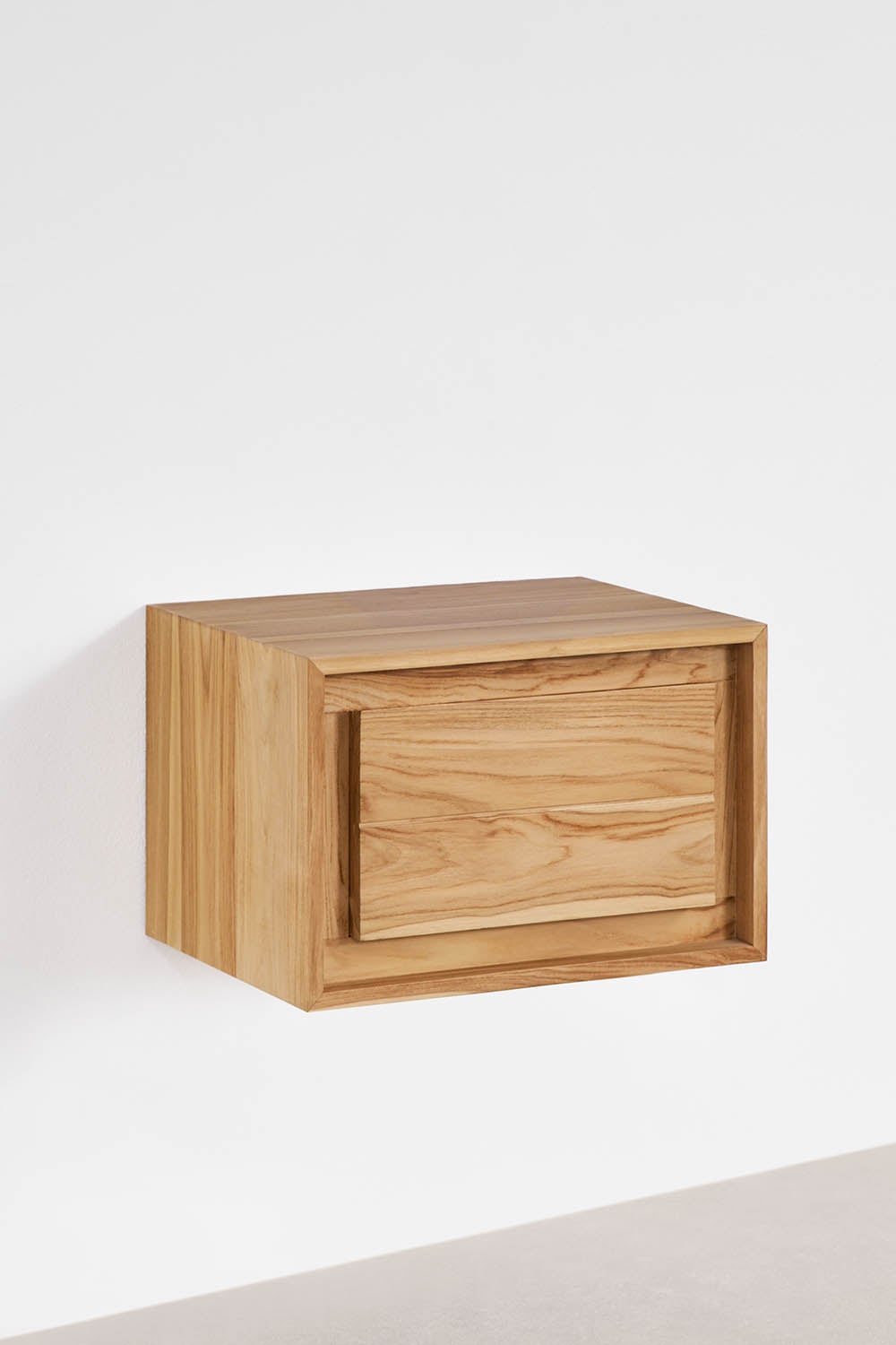Conjunto de mueble de baño suspendido en madera de teca Jabari, imagen de galer&iacute;a 1