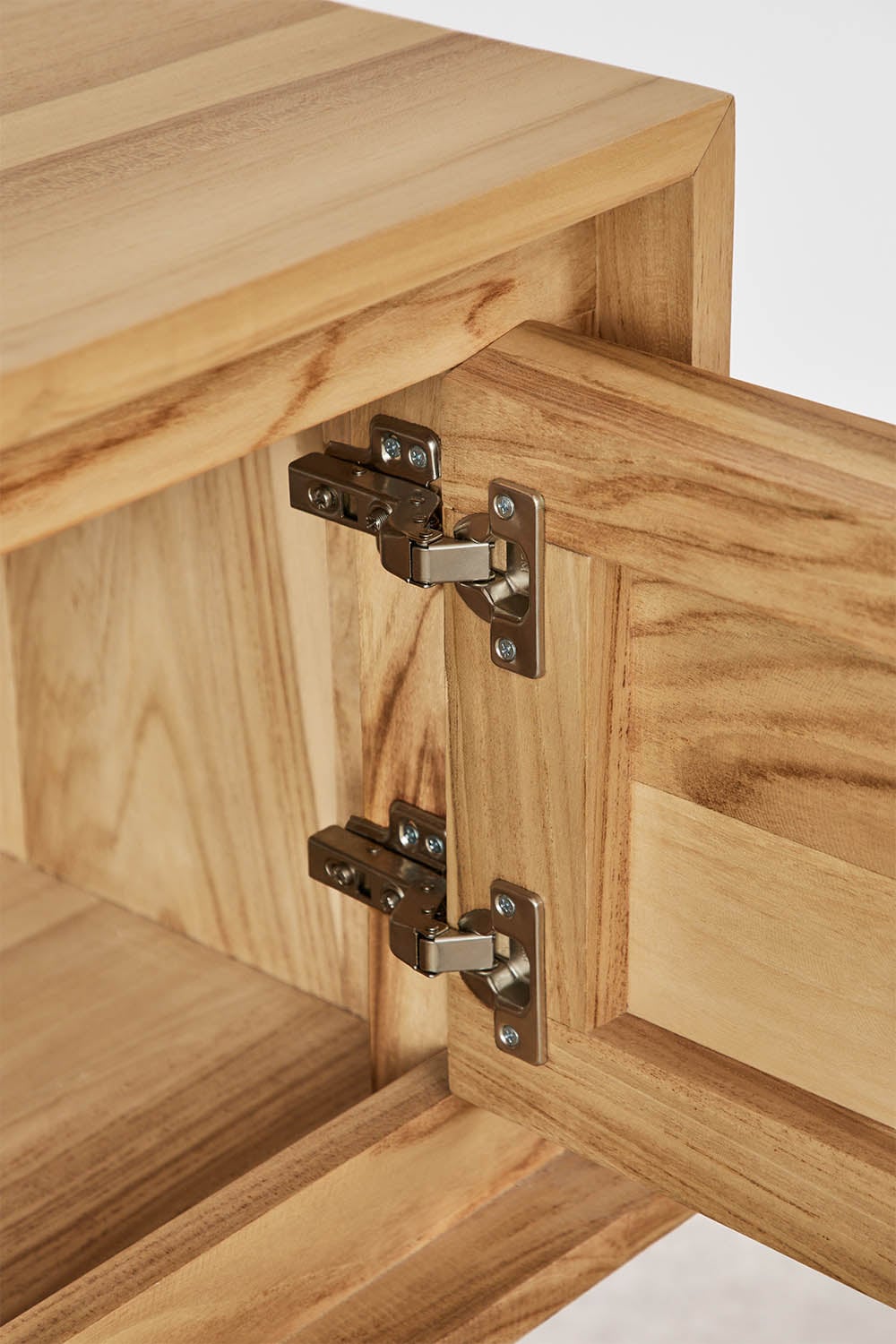 Conjunto de mueble de baño suspendido en madera de teca Jabari, imagen de galer&iacute;a 3
