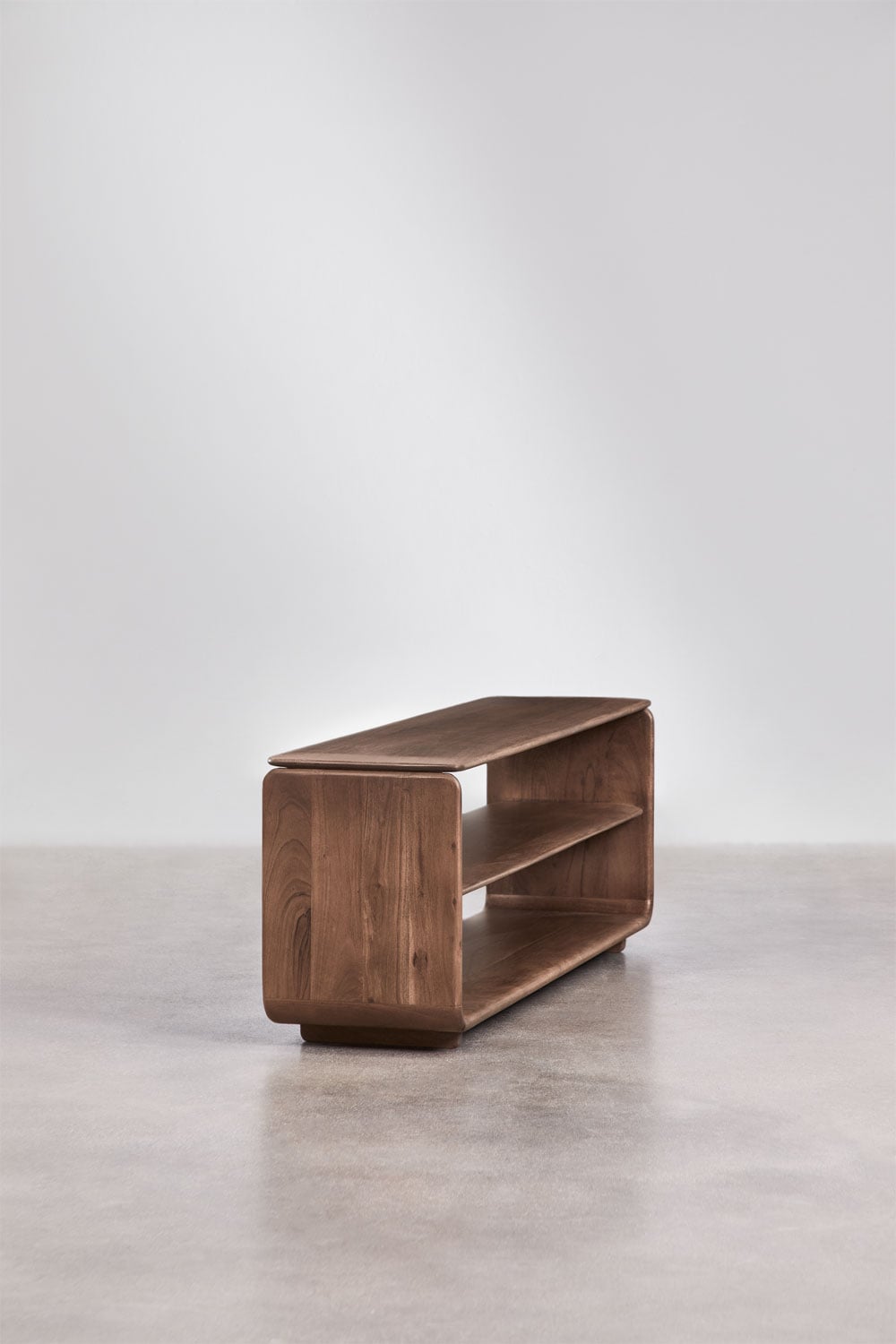 Mueble TV 140x35 cm en madera de acacia oscura Tinsley, imagen de galer&iacute;a 2