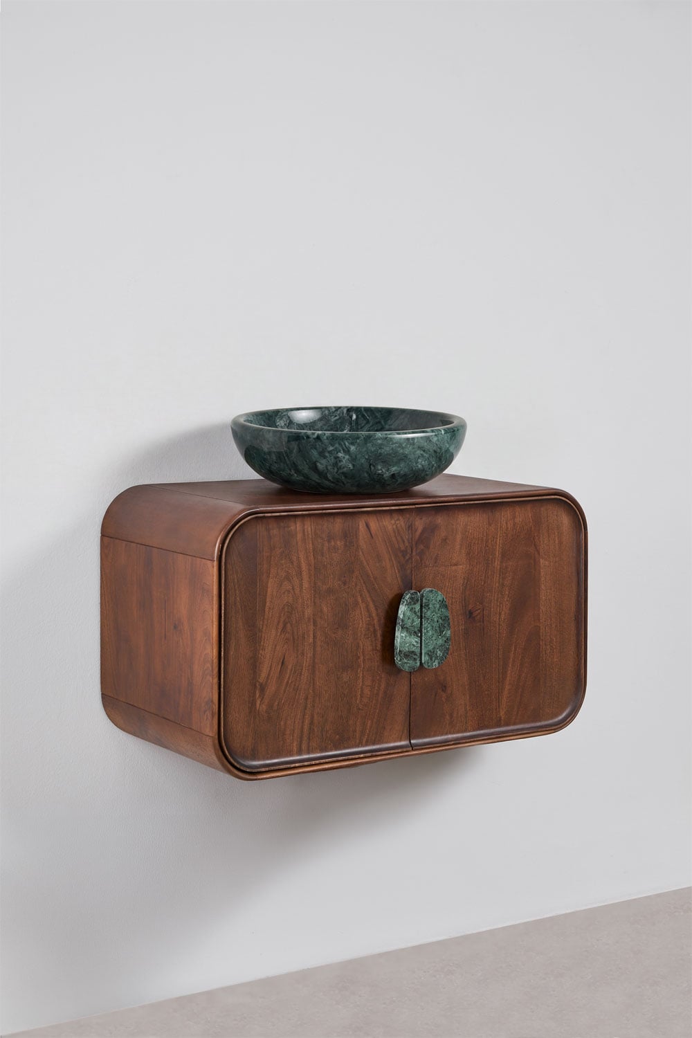 Conjunto de mueble de baño en madera de mango y piedra natural Kivalina, imagen de galer&iacute;a 4