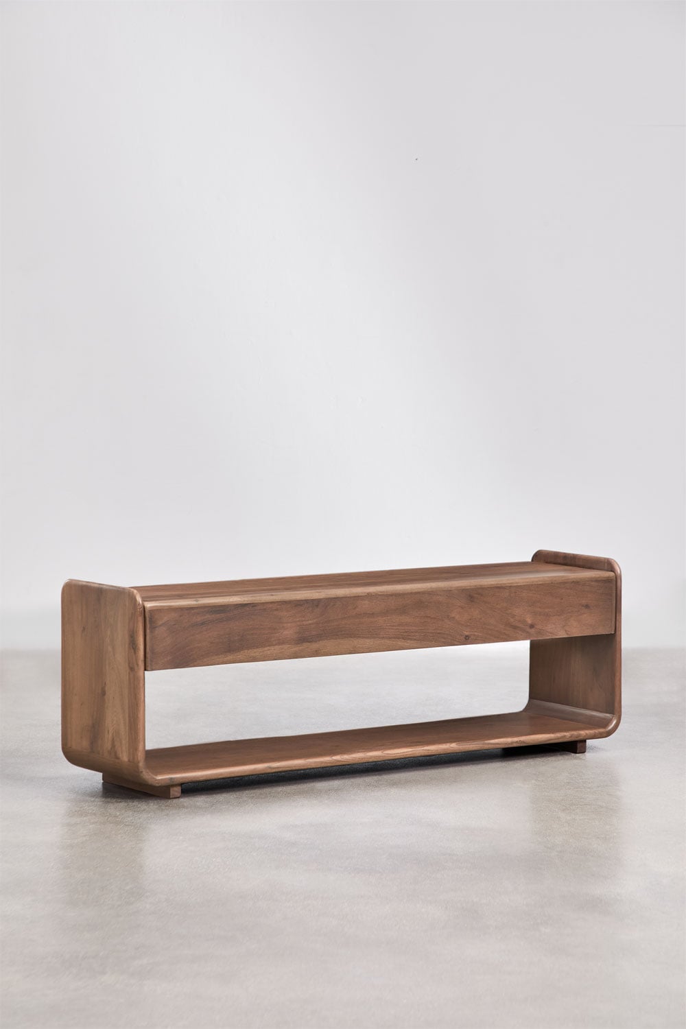 Mueble TV 140x40 cm en madera de acacia oscura Tinsley, imagen de galer&iacute;a 2