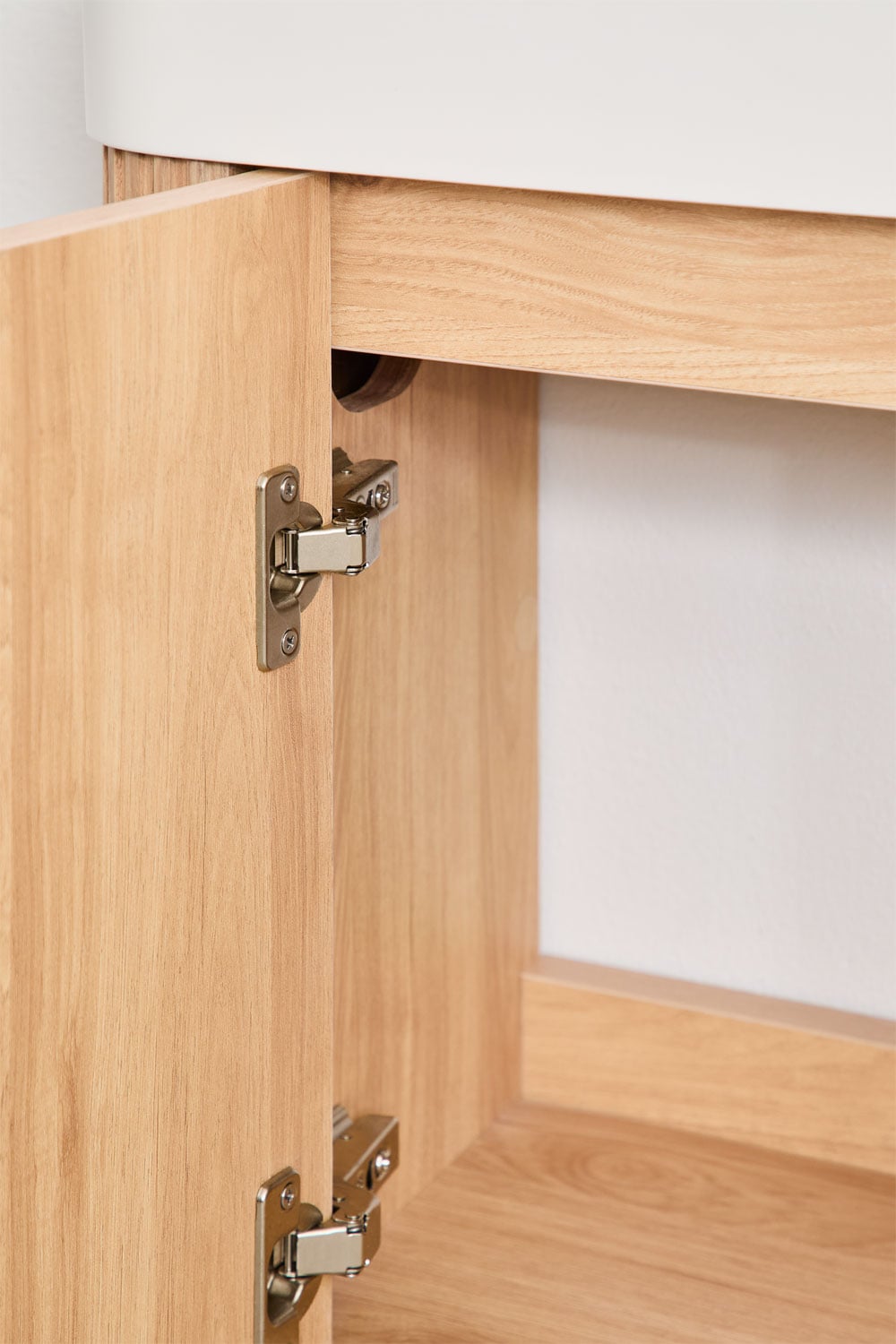Conjunto de mueble de baño suspendido 45x25 cm en madera con lavabo integrado Aizea, imagen de galer&iacute;a 4