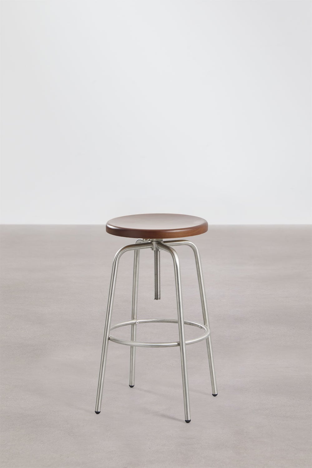 Taburete alto regulable en acero inoxidable y madera de haya Bangalore, imagen de galer&iacute;a 2