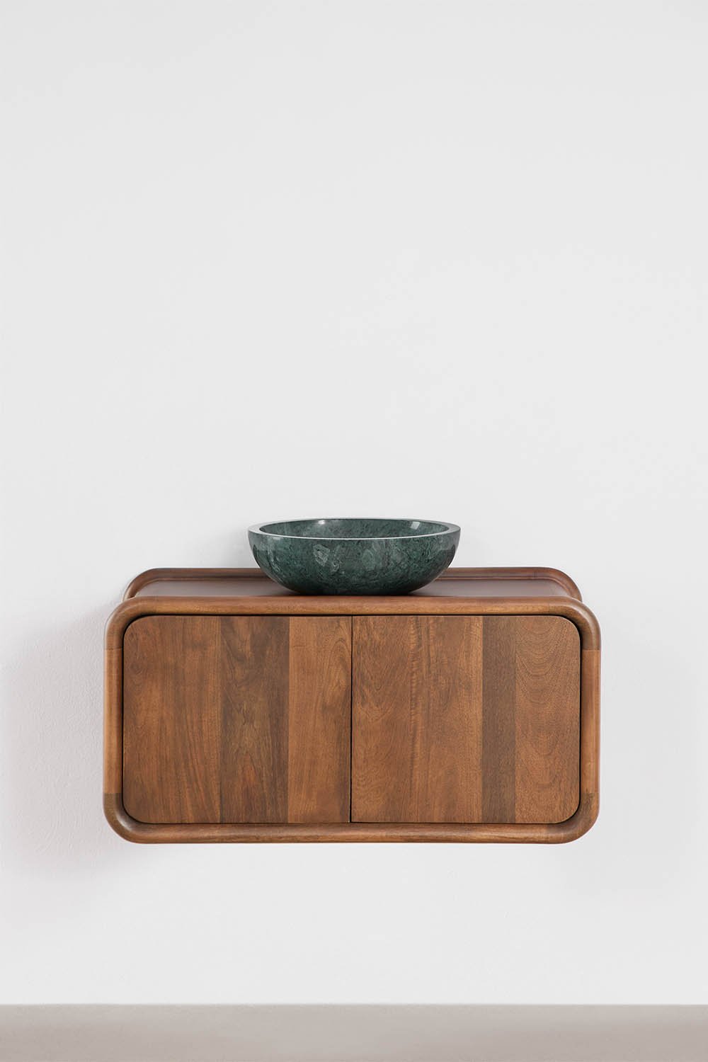 Conjunto de mueble de baño suspendido 90x45 cm en madera de mango Maupaul , imagen de galer&iacute;a 3