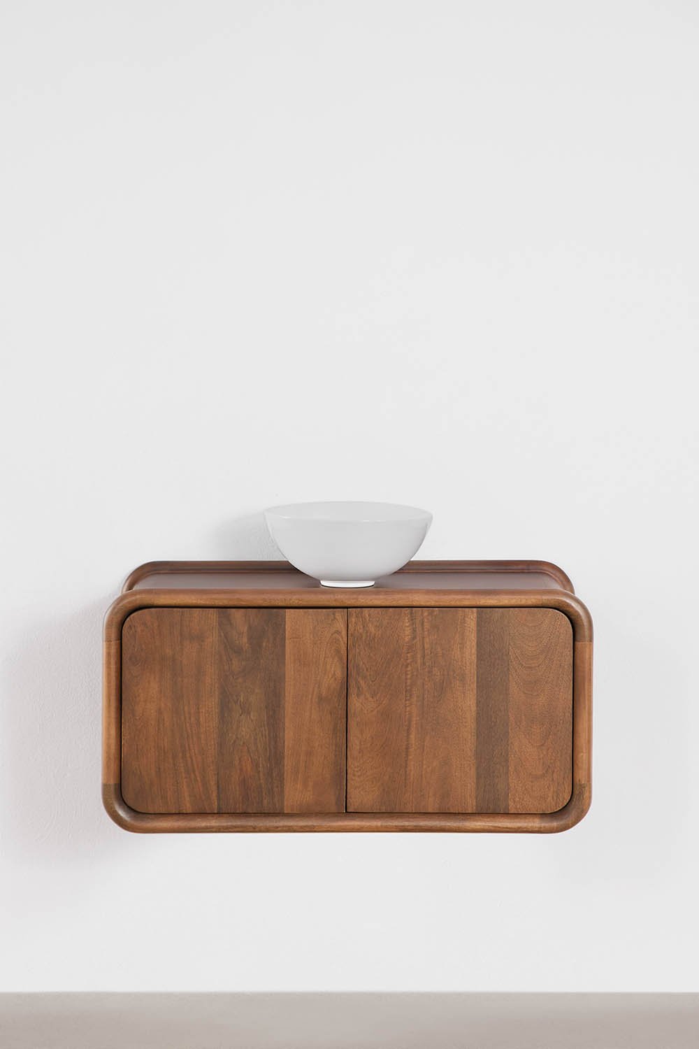 Conjunto de mueble de baño suspendido 90x45 cm en madera de mango Maupaul , imagen de galer&iacute;a 3