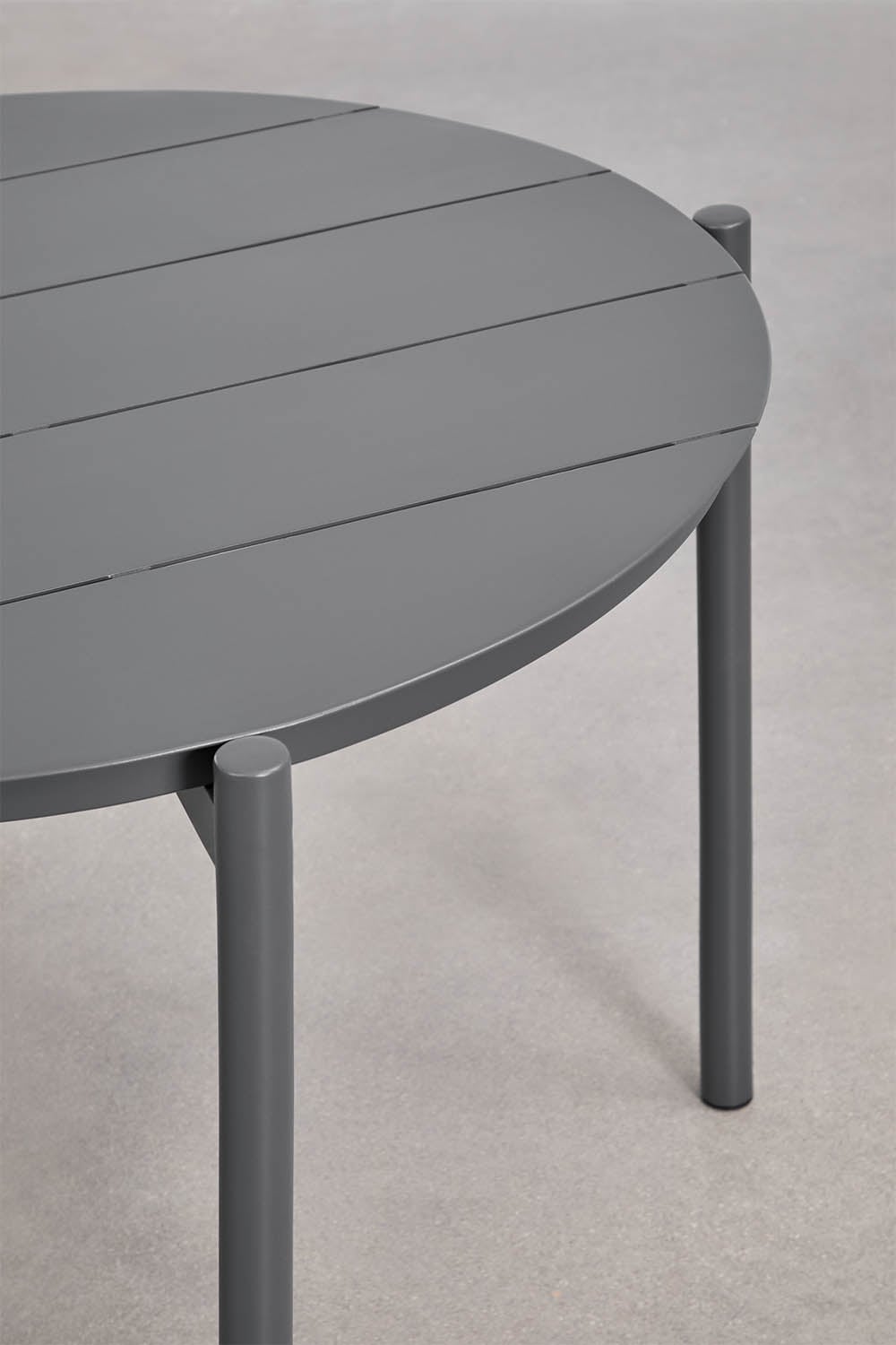 Set de mesa redonda Ø110 cm en aluminio Elton y 4 sillas de jardín con reposabrazos en acero Anerina, imagen de galer&iacute;a 4
