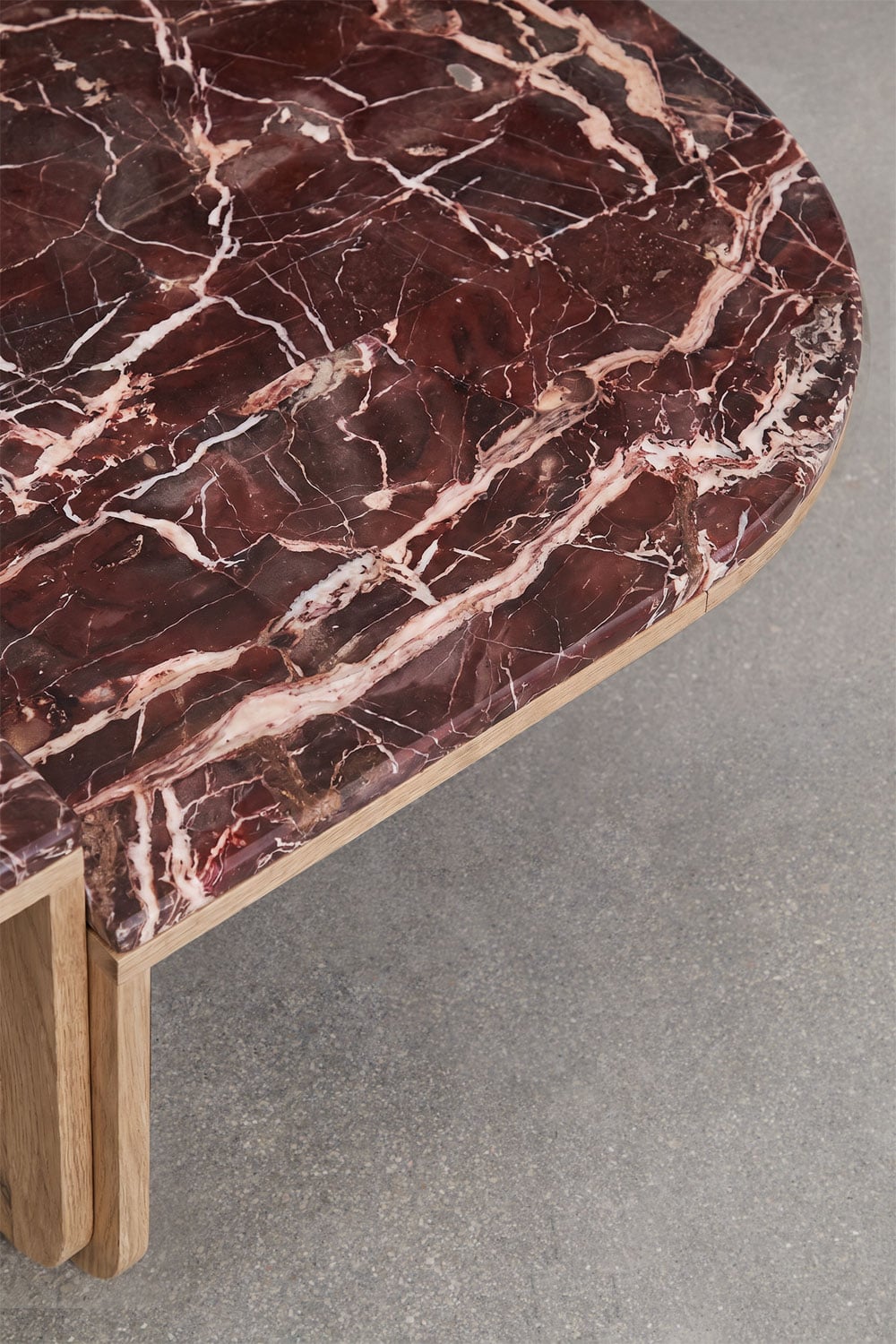 Mesa de centro 90x90 cm en piedra natural y madera de mango Clotsh, imagen de galer&iacute;a 5