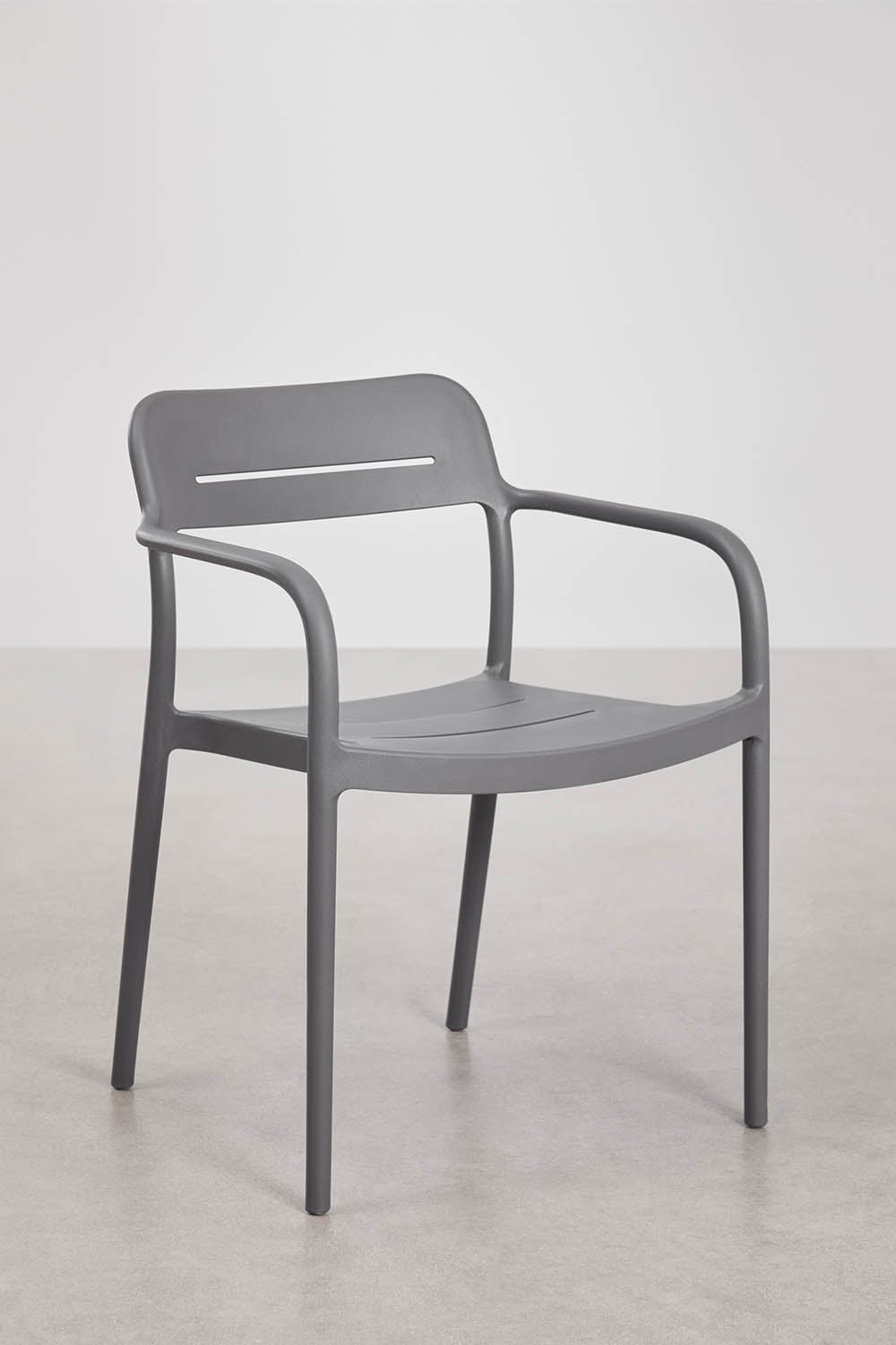 Set de mesa redonda Ø110 cm en aluminio Elton y 4 sillas de jardín apilables en polipropileno Graneli, imagen de galer&iacute;a 6