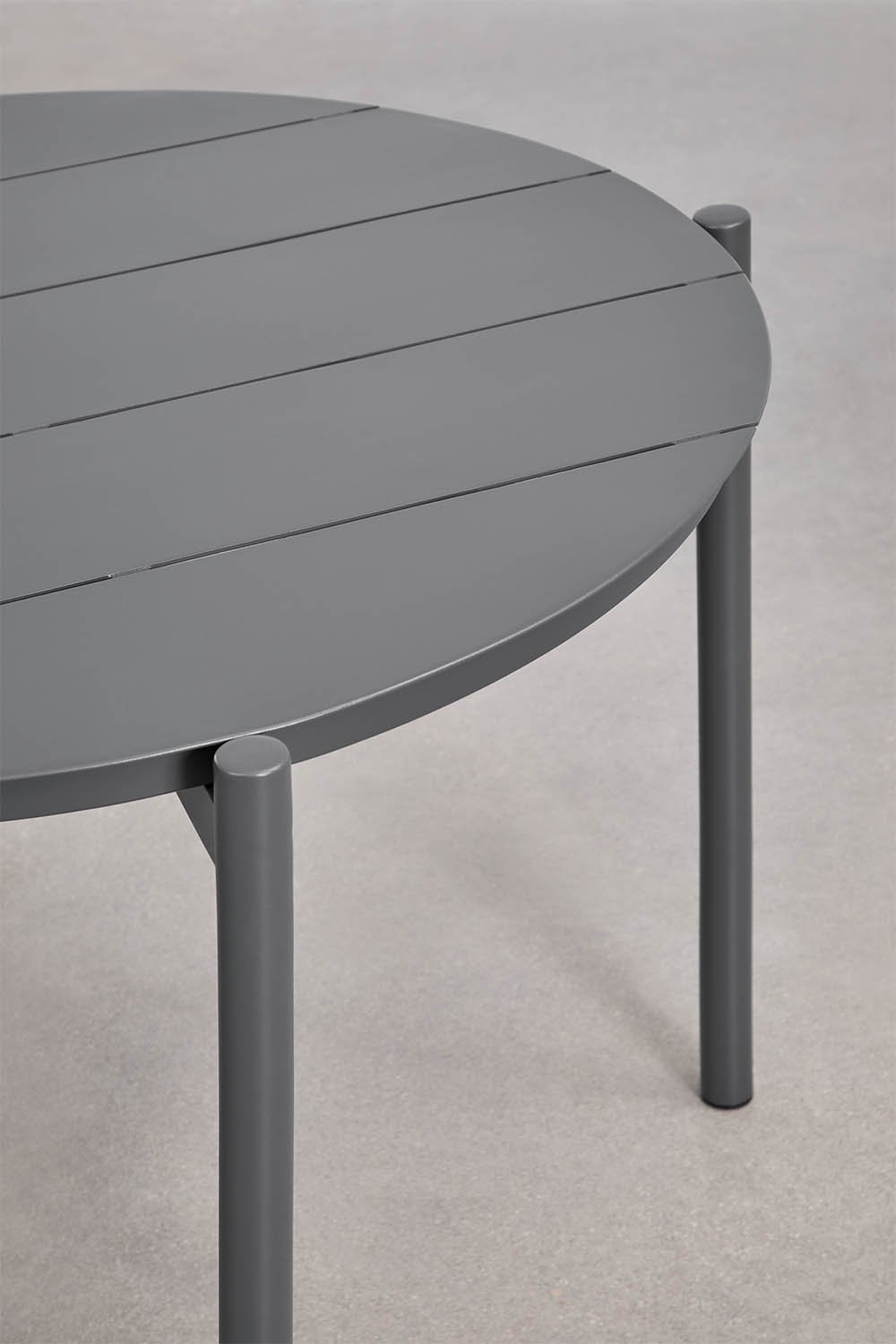 Set de mesa redonda Ø110 cm en aluminio Elton y 4 sillas de jardín en acero Anerina, imagen de galer&iacute;a 4