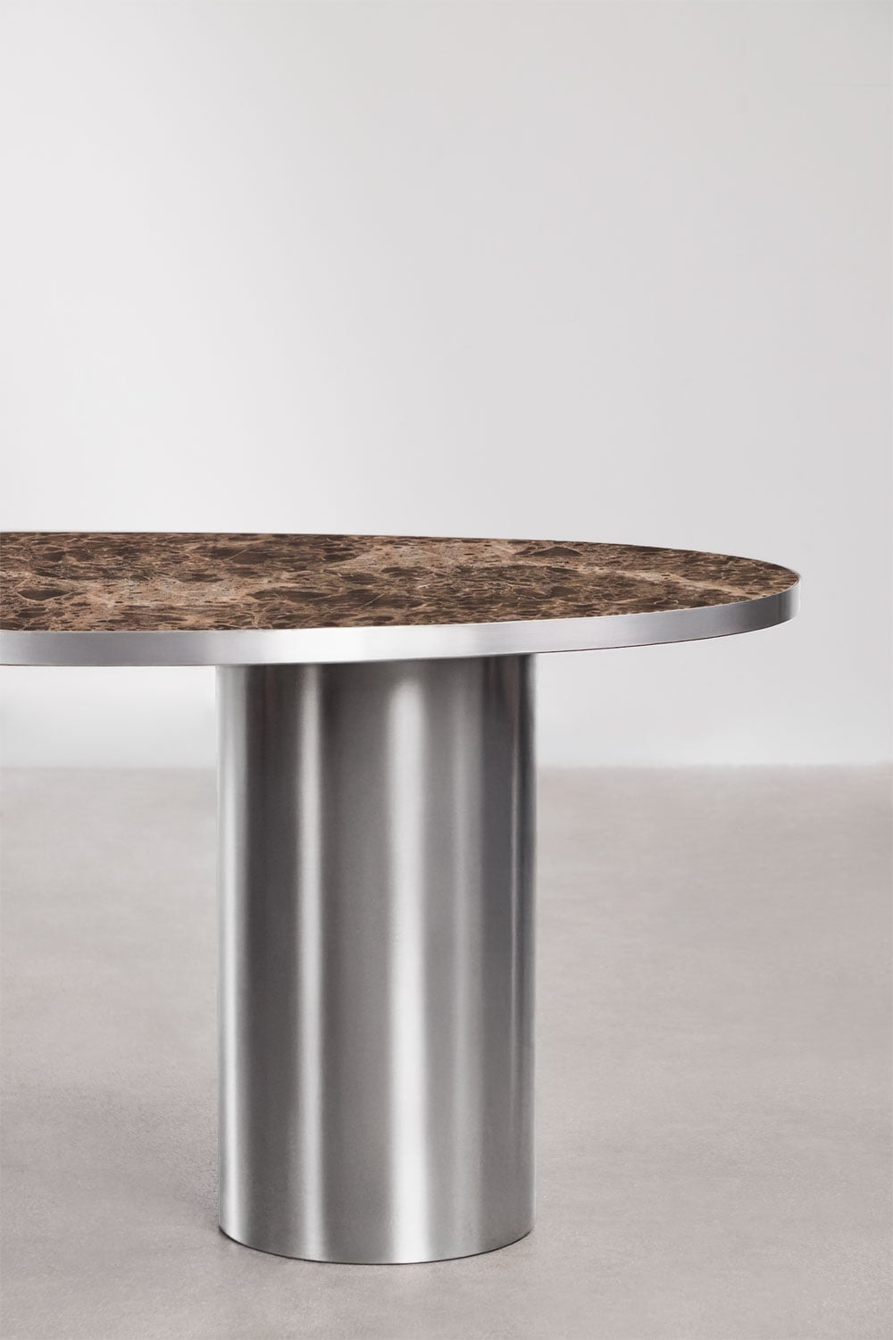 Mesa de comedor ovalada 220x110 cm en piedra natural y acero inoxidable Fertrix, imagen de galer&iacute;a 5