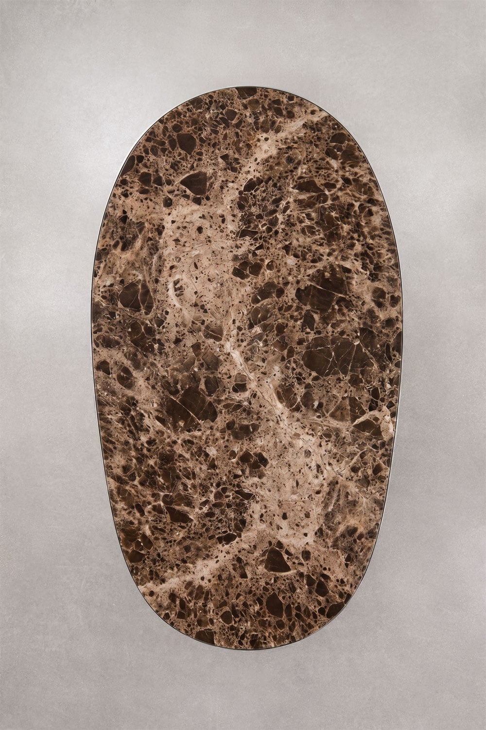 Mesa de comedor ovalada 220x110 cm en piedra natural y acero inoxidable Fertrix, imagen de galer&iacute;a 7