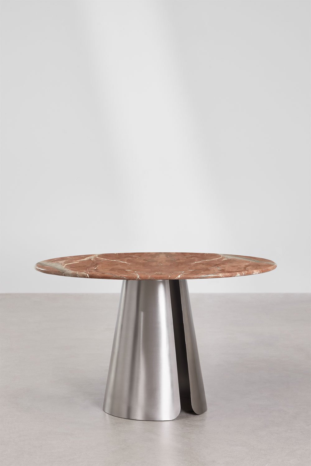 Mesa de comedor redonda Ø120 cm en acero inoxidable Baelor, imagen de galer&iacute;a 3