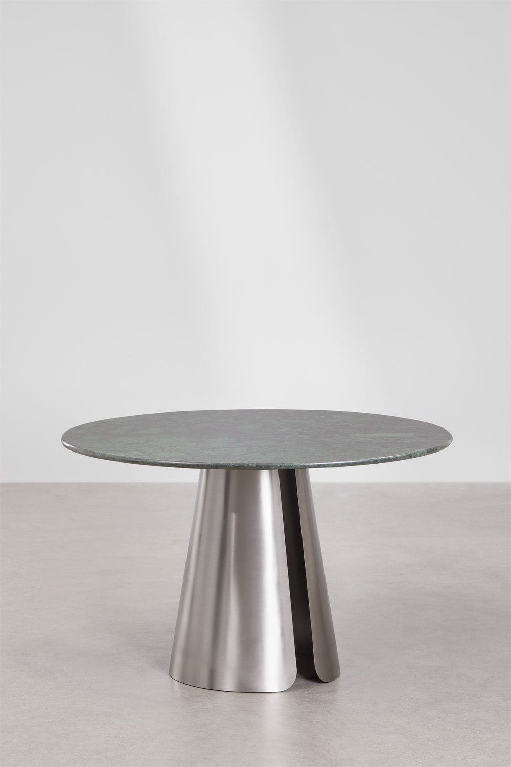 Mesa de comedor redonda Ø120 cm en acero inoxidable Baelor, imagen de galer&iacute;a 3