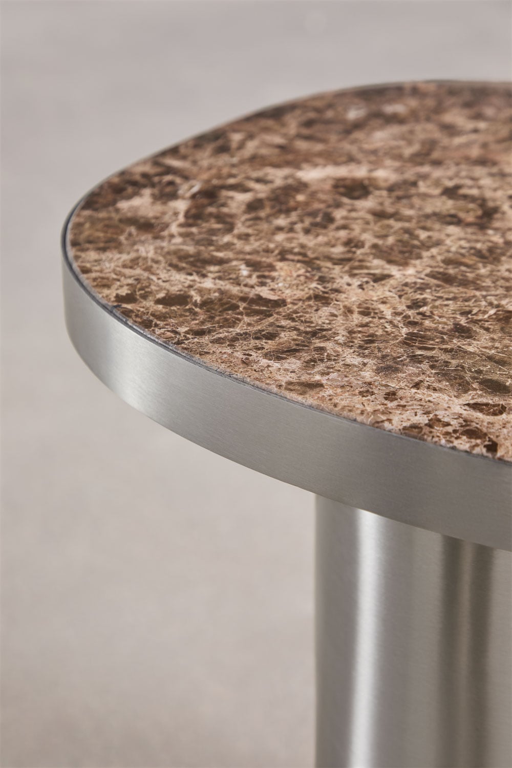 Mesa auxiliar 45x40 cm en piedra natural y acero inoxidable Fertrix , imagen de galer&iacute;a 4