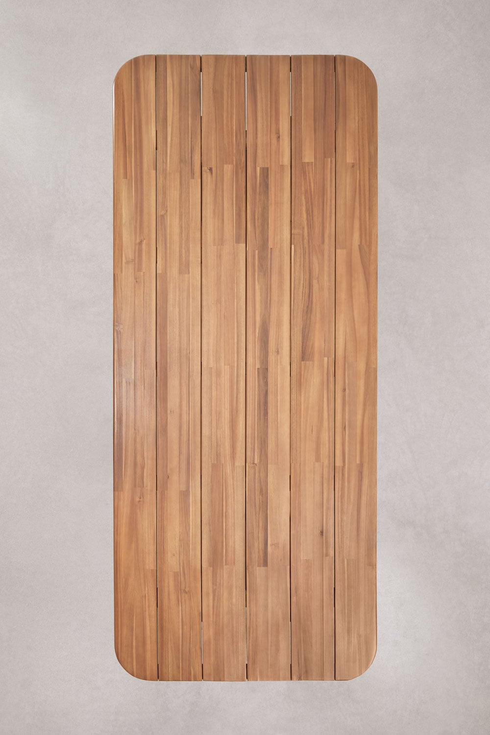 Set de mesa rectangular 265x120 cm en madera de acacia Siena y 10 sillas de jardín en madera de acacia Nualis, imagen de galer&iacute;a 6