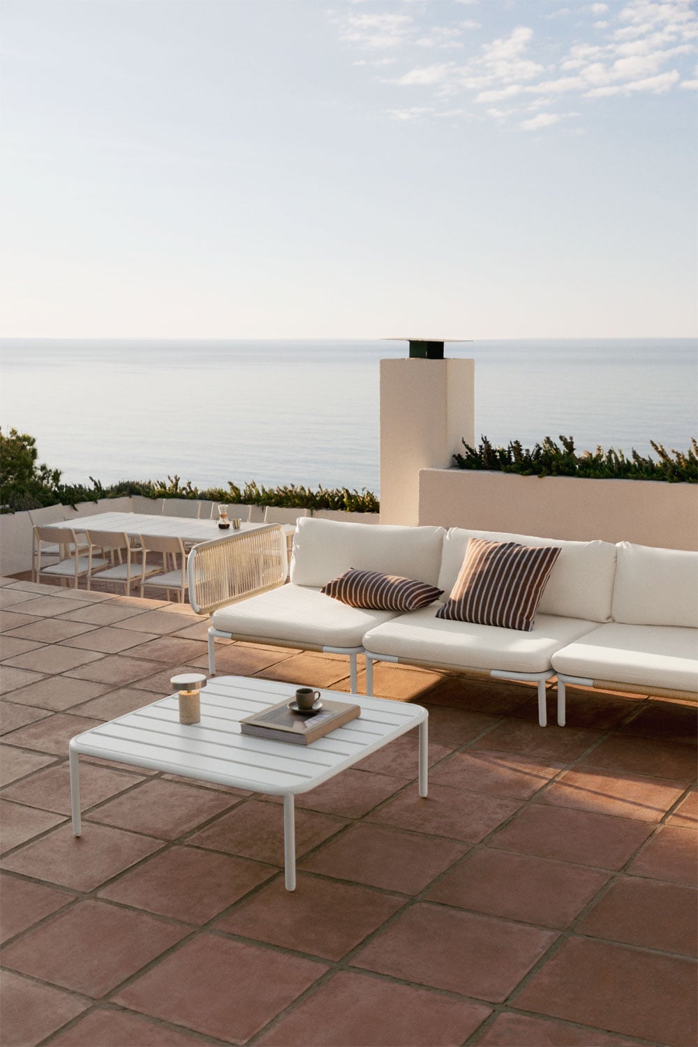 Mesa de centro para jardín cuadrada 90x90 cm en acero Roubly, imagen de galer&iacute;a 5