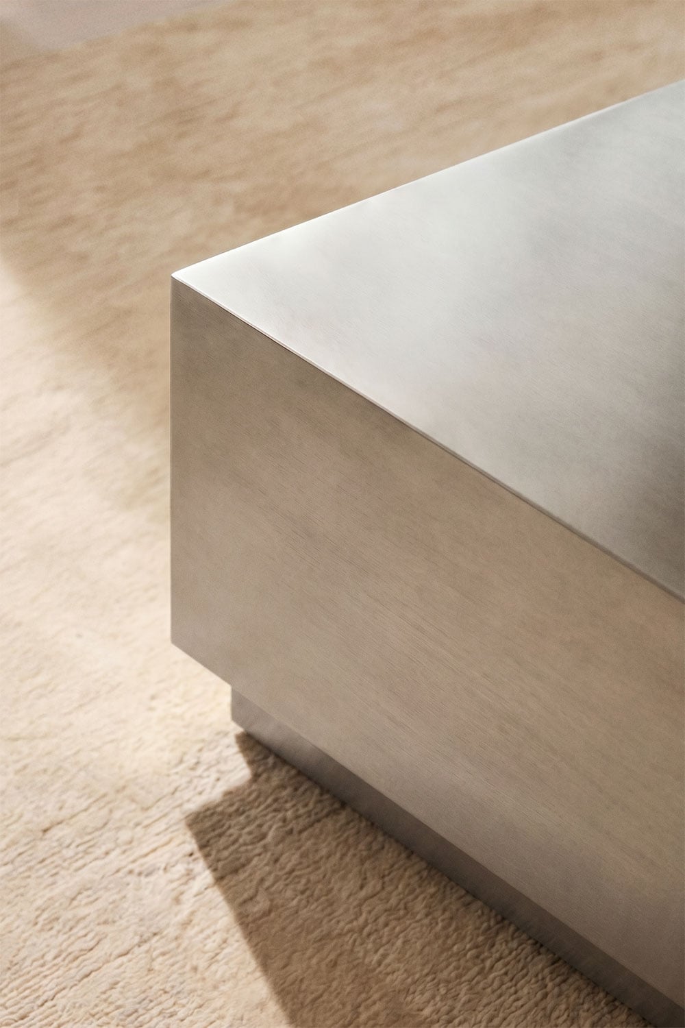 Mesa de centro rectangular 100x70 cm en acero inoxidable Iuraima, imagen de galer&iacute;a 2