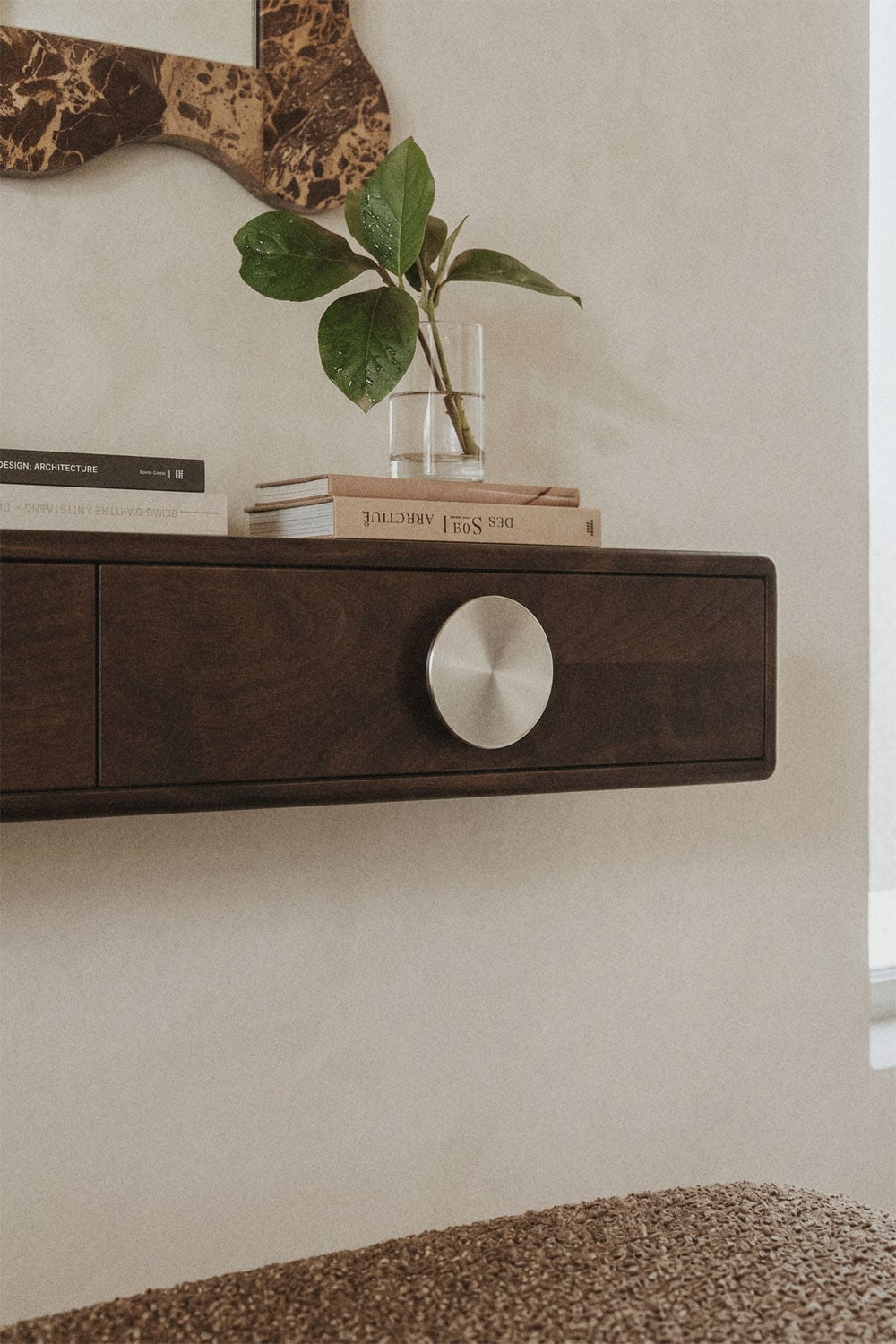 Consola recibidor de pared 100x30 cm en madera de mango y acero inoxidable Melisand , imagen de galer&iacute;a 2